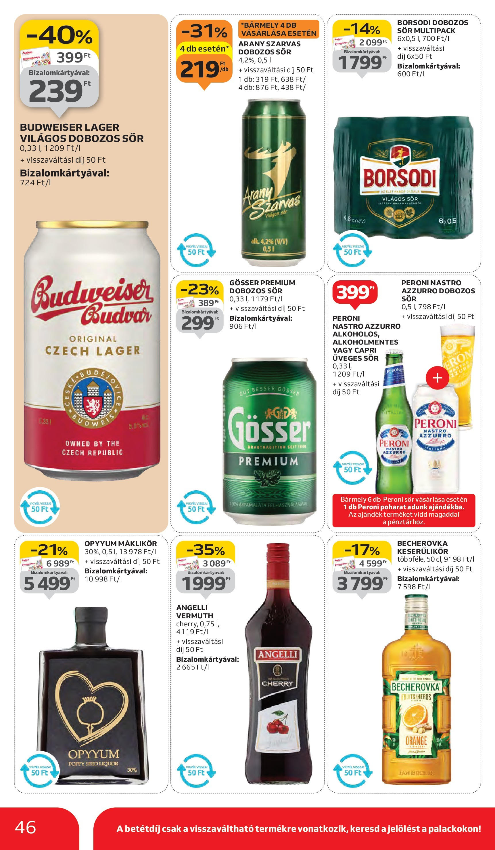 Auchan - Auchan újság érvényessége 10.08.-ig - 2025.10.03. -tól/töl > akció, lapozható szórólap 🛍️ | Oldal: 46 | Termékek: Čia semenke, Budweiser, Dobozos sör, Sör