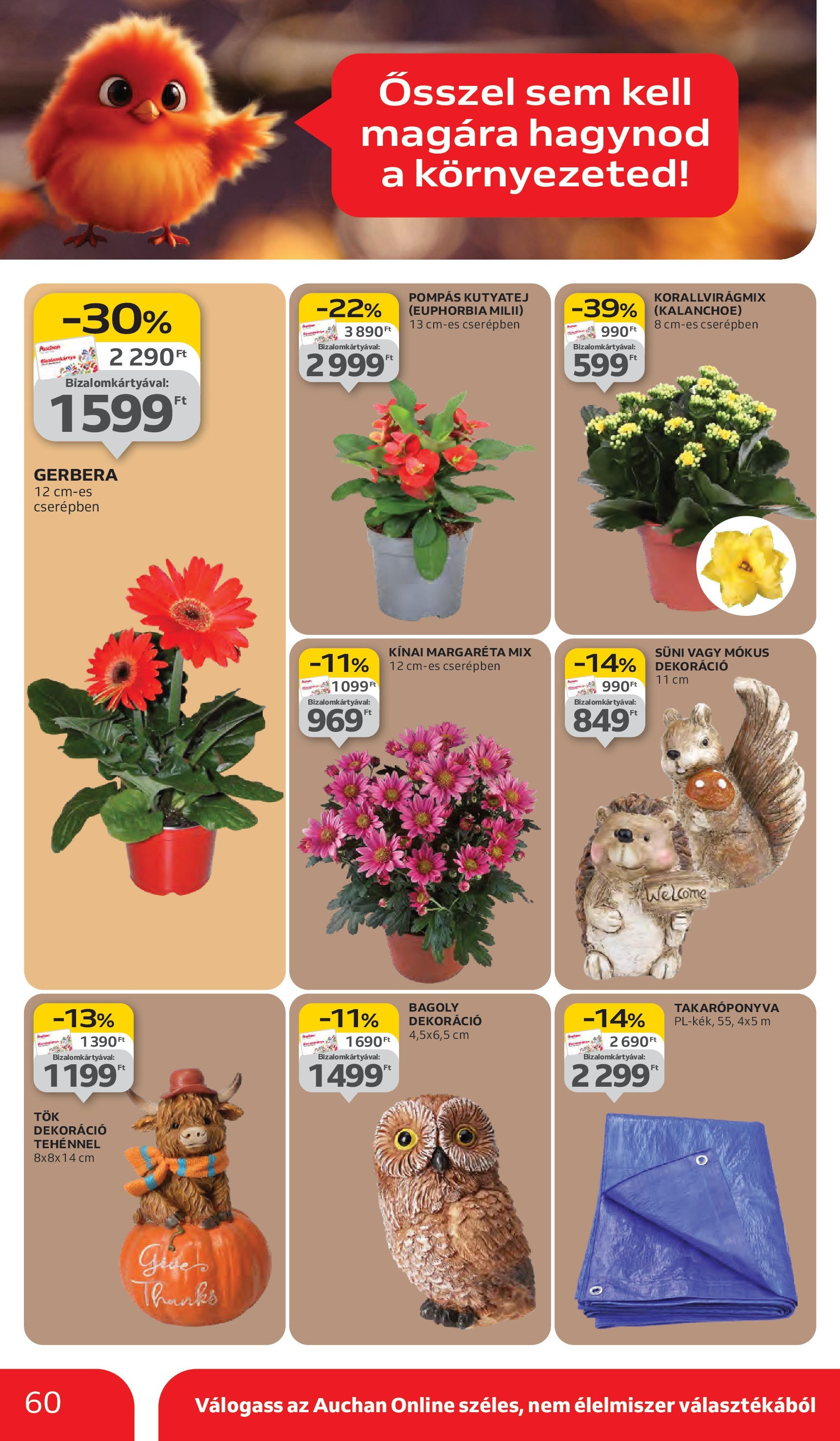 Auchan - Auchan újság érvényessége 10.08.-ig - 2025.10.03. -tól/töl > akció, lapozható szórólap 🛍️ | Oldal: 60 | Termékek: Takaróponyva, Dekoráció