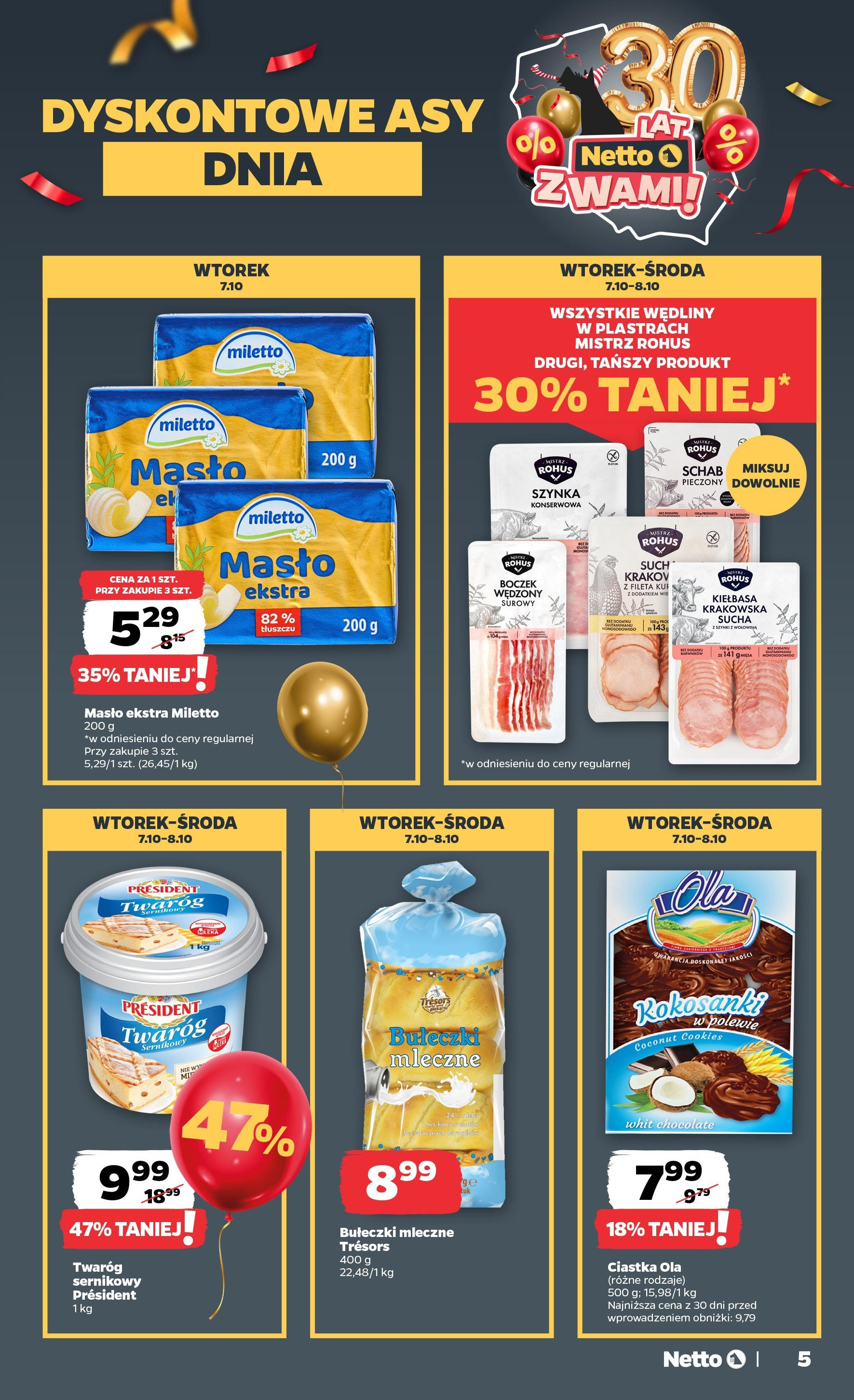 Netto gazetka - Spożywcza od 06.10.2025 - Aktualne promocje | Strona: 5 | Produkty: Schab, Masło, Wołowina, Twaróg