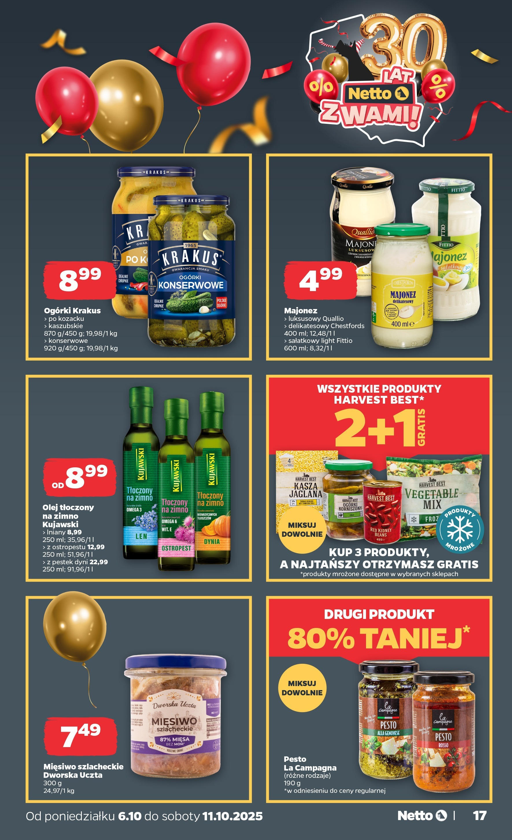 Netto gazetka - Spożywcza od 06.10.2025 - Aktualne promocje | Strona: 17 | Produkty: Dynia, Pesto, Ogórki, Majonez