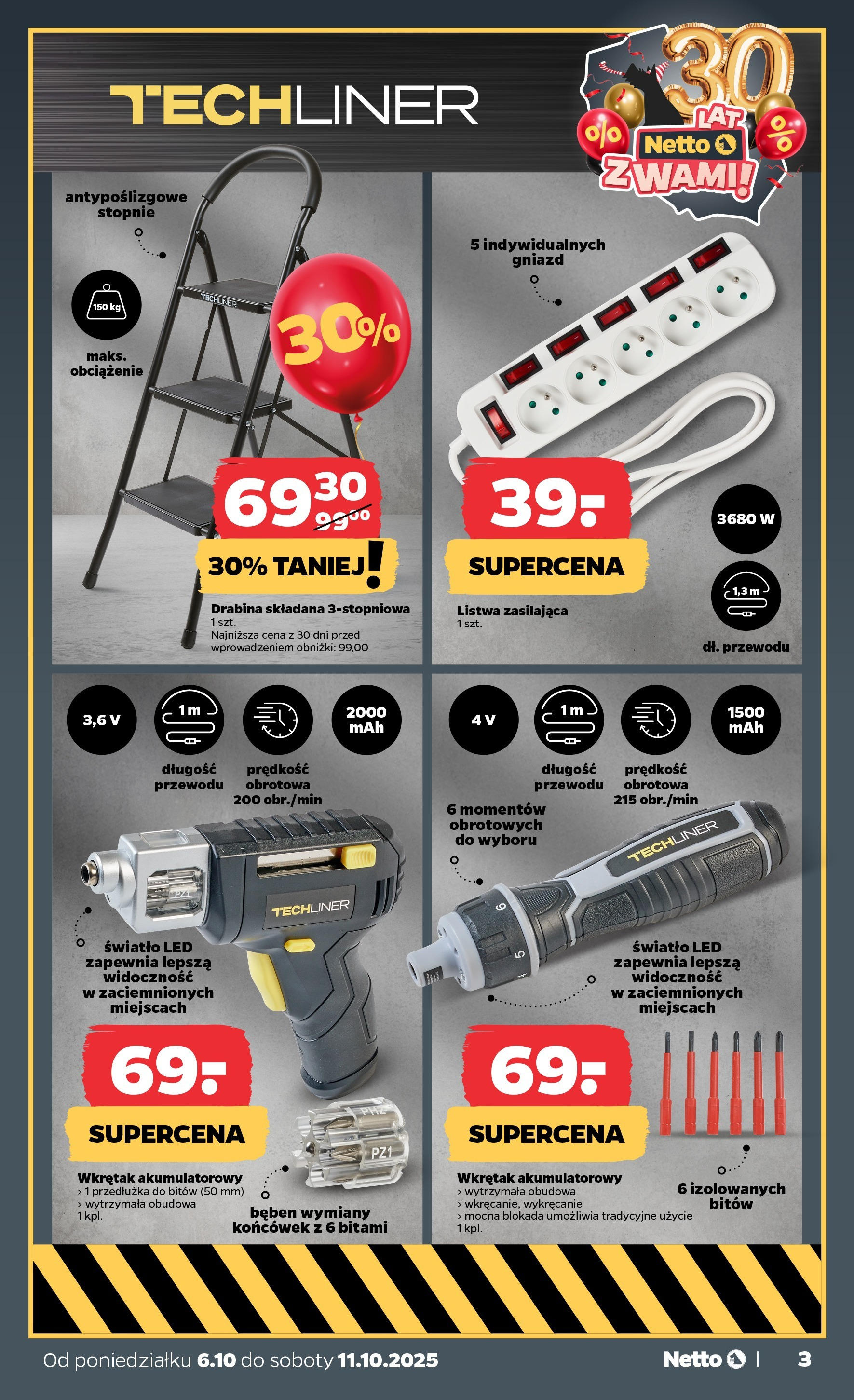 Netto gazetka - Spożywcza od 06.10.2025 - Aktualne promocje | Strona: 32 | Produkty: Drabina