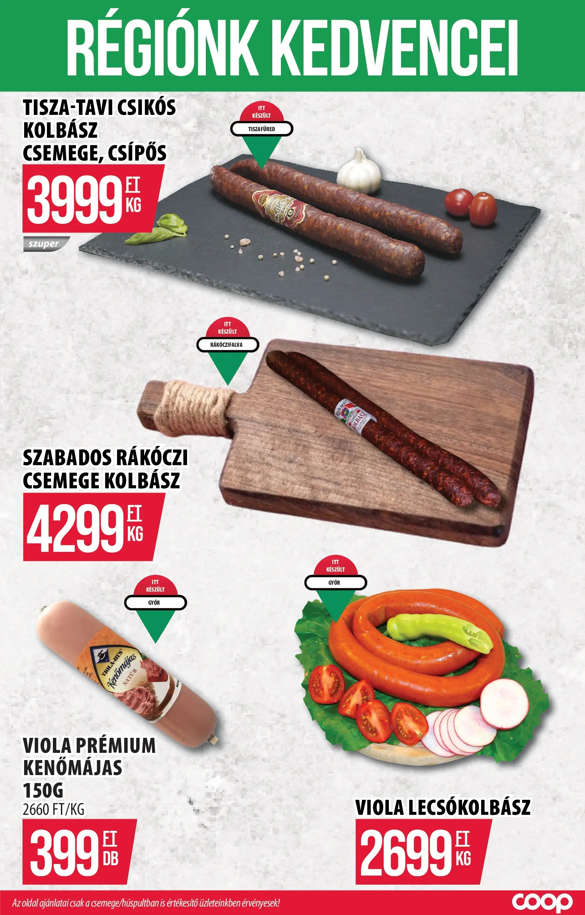 COOP Szolnok Akciós újság - 2025.10.09. -tól/töl > akció, lapozható szórólap 🛍️ | Oldal: 5 | Termékek: Kolbász, Kenőmájas, Lecsókolbász