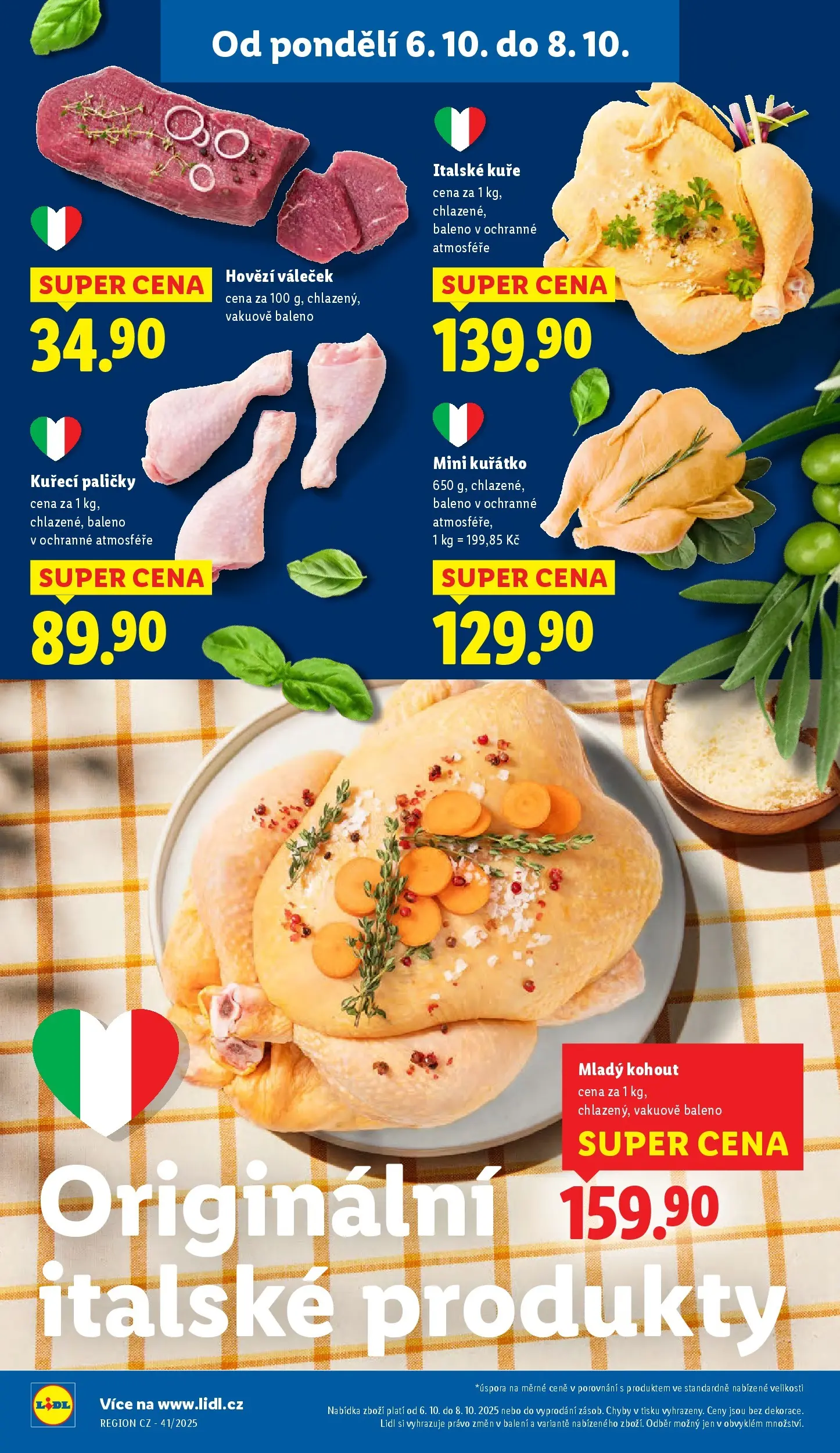 Lidl leták od 05.10.2025 - Nový akční leták | Strana: 12 | Produkty: Hovězí, Kuře, Váleček, Kuřecí paličky