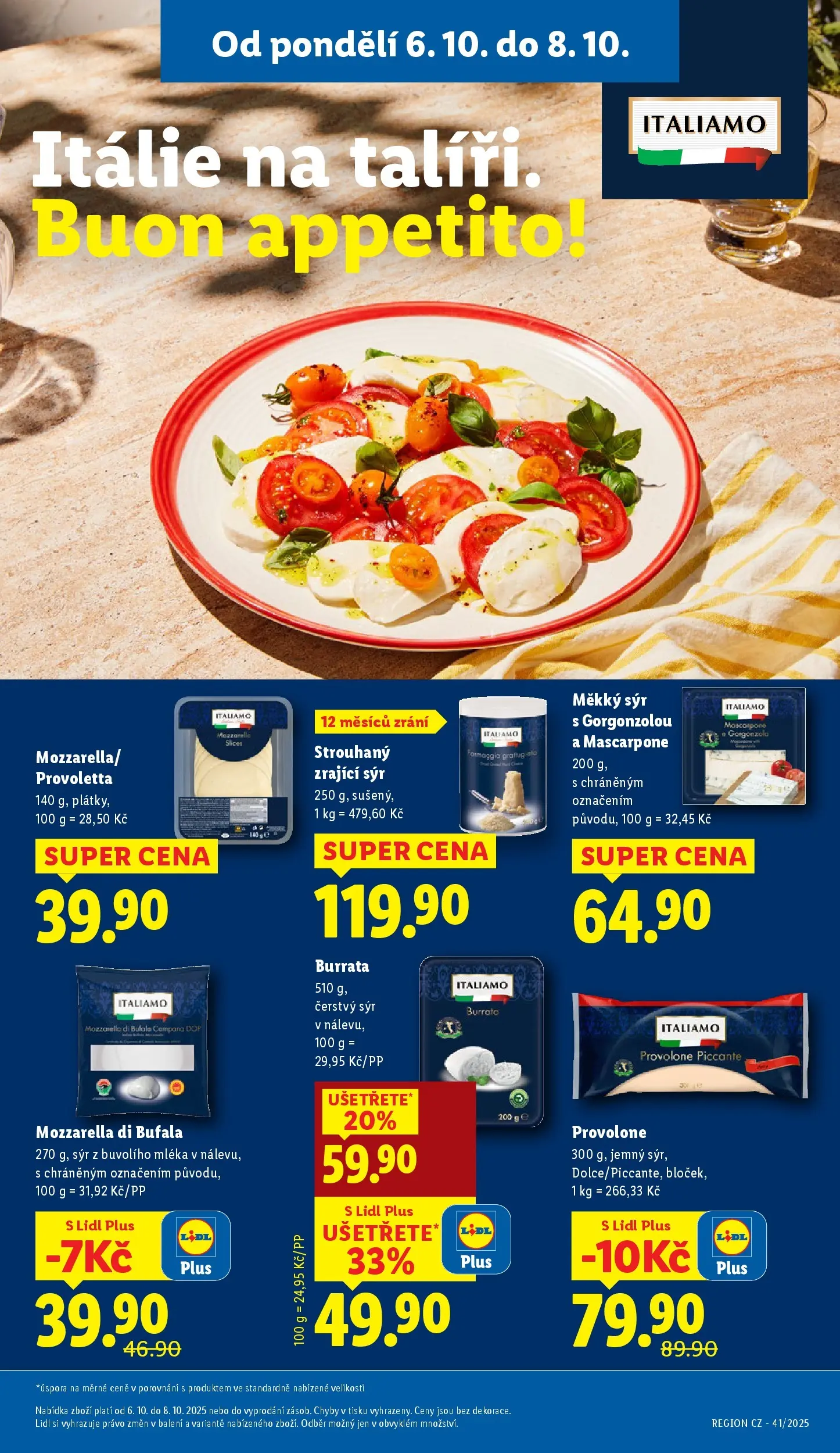 Lidl leták od 05.10.2025 - Nový akční leták | Strana: 13 | Produkty: Burrata, Gorgonzola, Provolone, Mascarpone