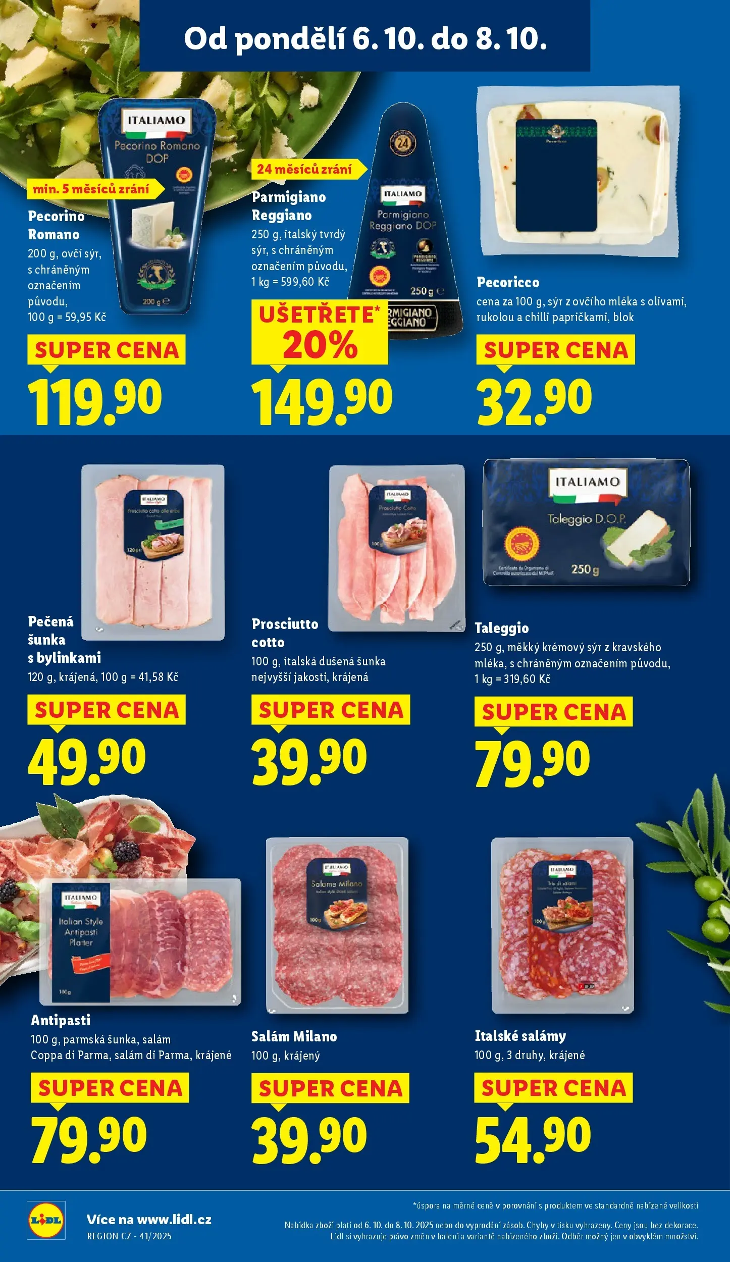 Lidl leták od 05.10.2025 - Nový akční leták | Strana: 14 | Produkty: Sýr, Salám, Šunka, Blok