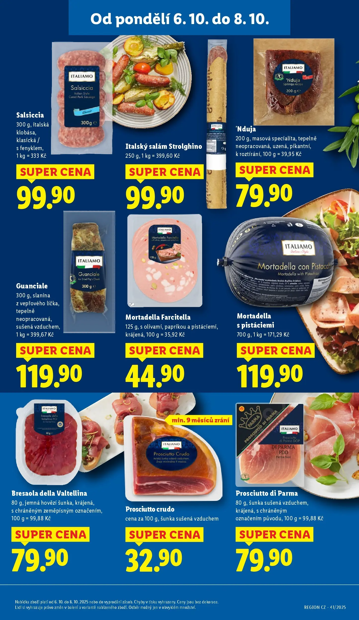 Lidl leták od 05.10.2025 - Nový akční leták | Strana: 15 | Produkty: Hovězí, Guanciale, Salsiccia, Bresaola