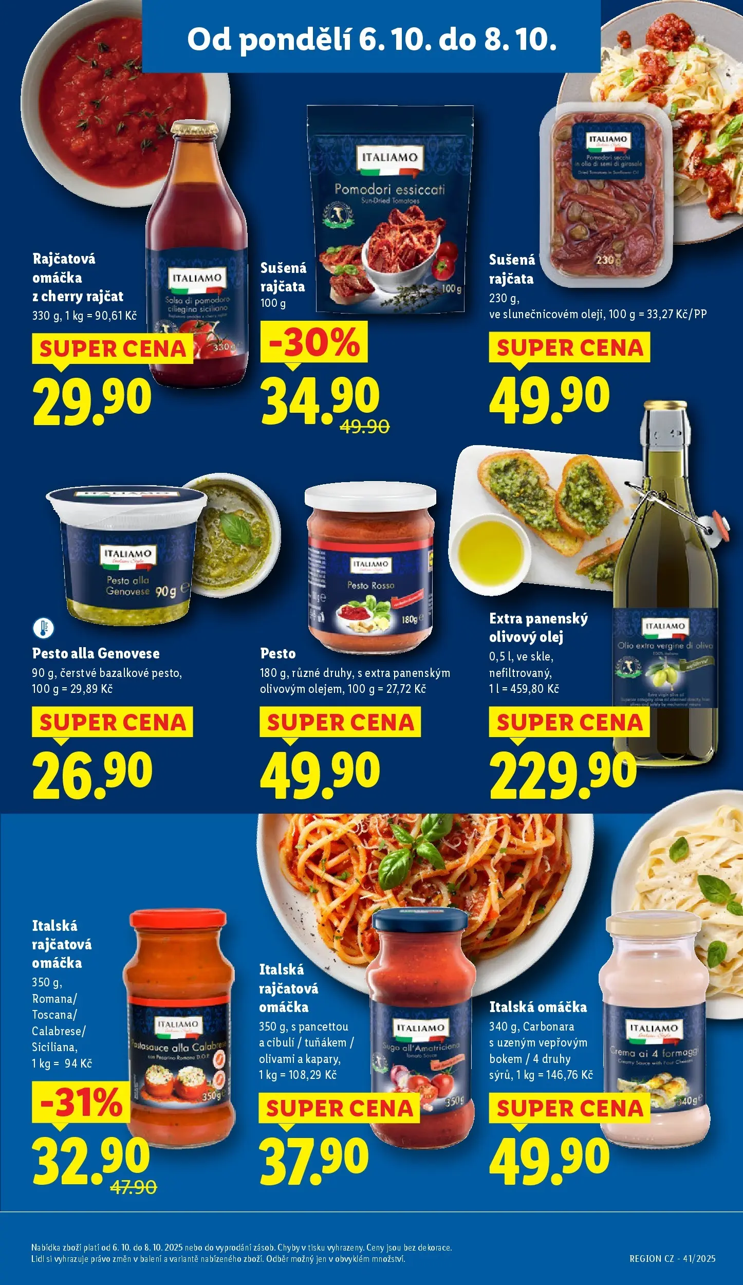 Lidl leták od 05.10.2025 - Nový akční leták | Strana: 17 | Produkty: Rajčata, Rajčatová omáčka, Crema, Sušená rajčata