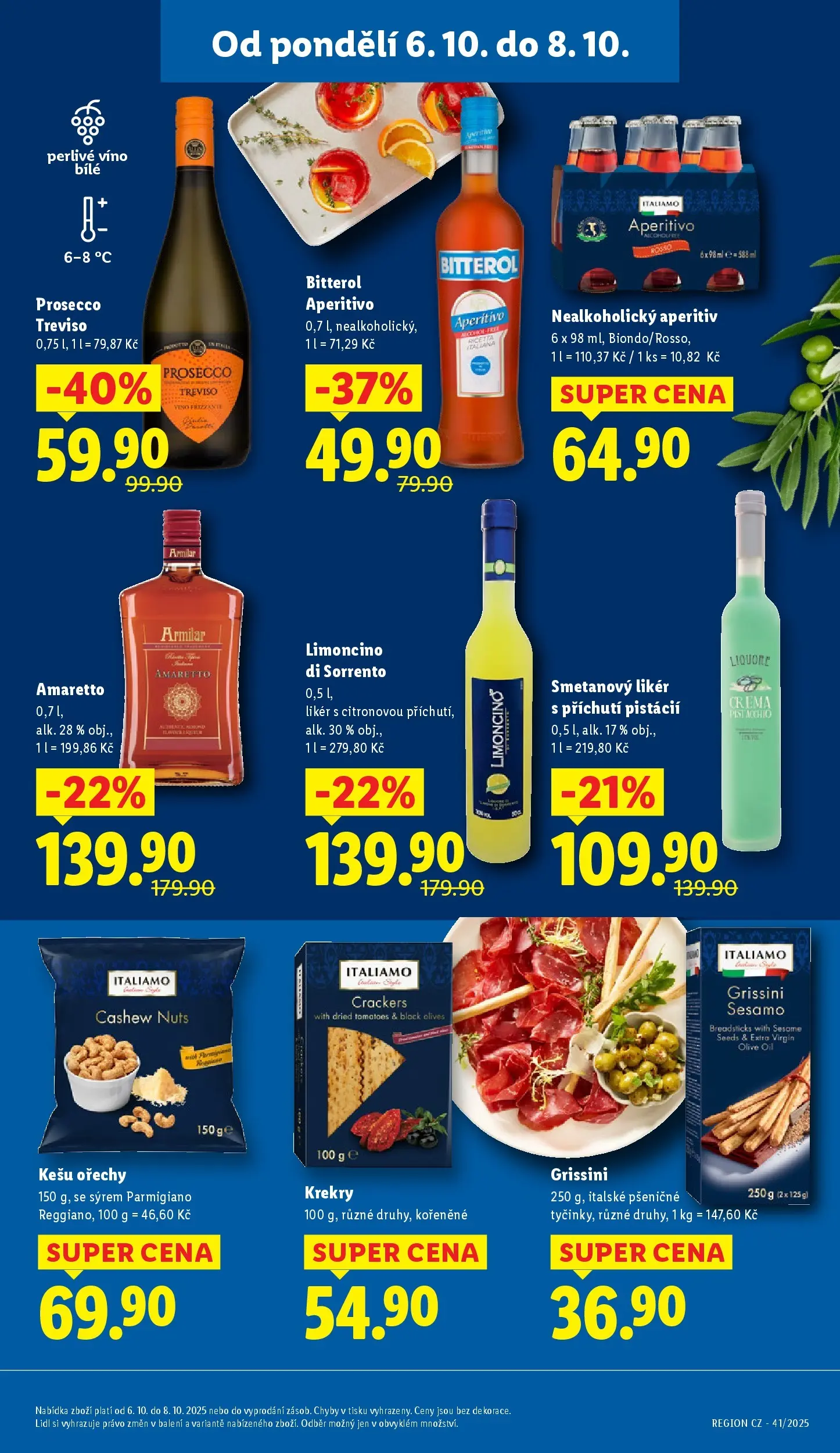 Lidl leták od 05.10.2025 - Nový akční leták | Strana: 19 | Produkty: Prosecco, Ořechy, Krekry, Bitterol