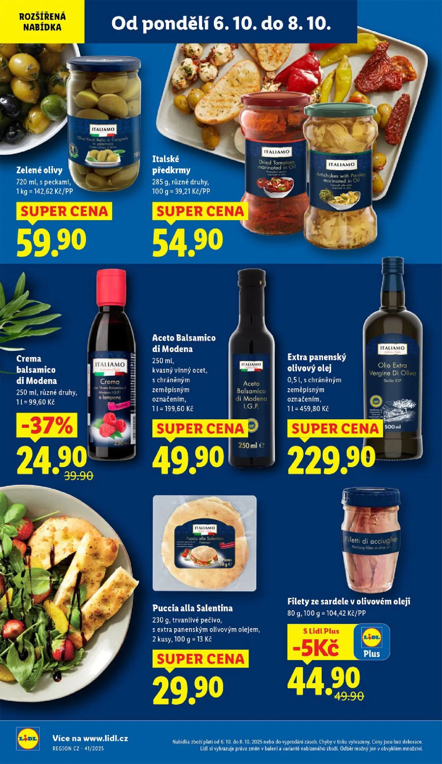 Lidl leták od 05.10.2025 - Nový akční leták | Strana: 22 | Produkty: Olivový olej, Extra panenský olivový olej, Crema, Olivy