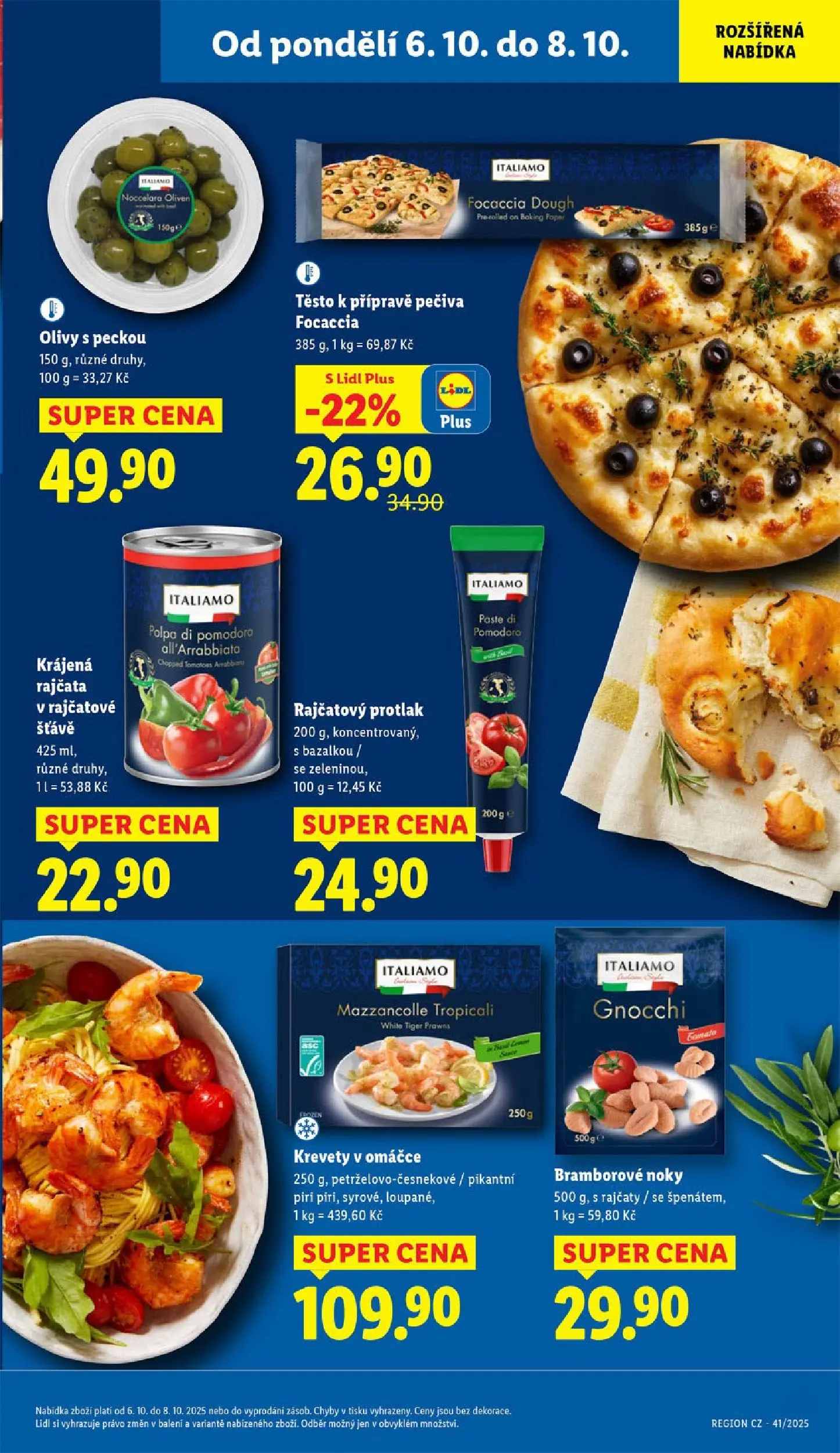 Lidl leták od 05.10.2025 - Nový akční leták | Strana: 25 | Produkty: Tiger, Rajčata, Olivy, Gnocchi