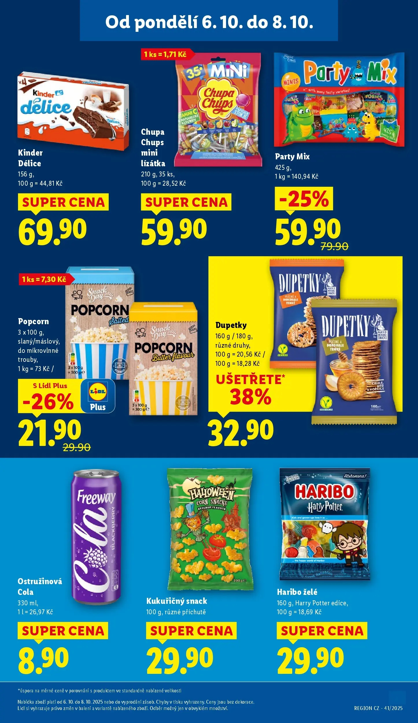 Lidl leták od 05.10.2025 - Nový akční leták | Strana: 29 | Produkty: Haribo, Harry Potter, Kinder, Cola