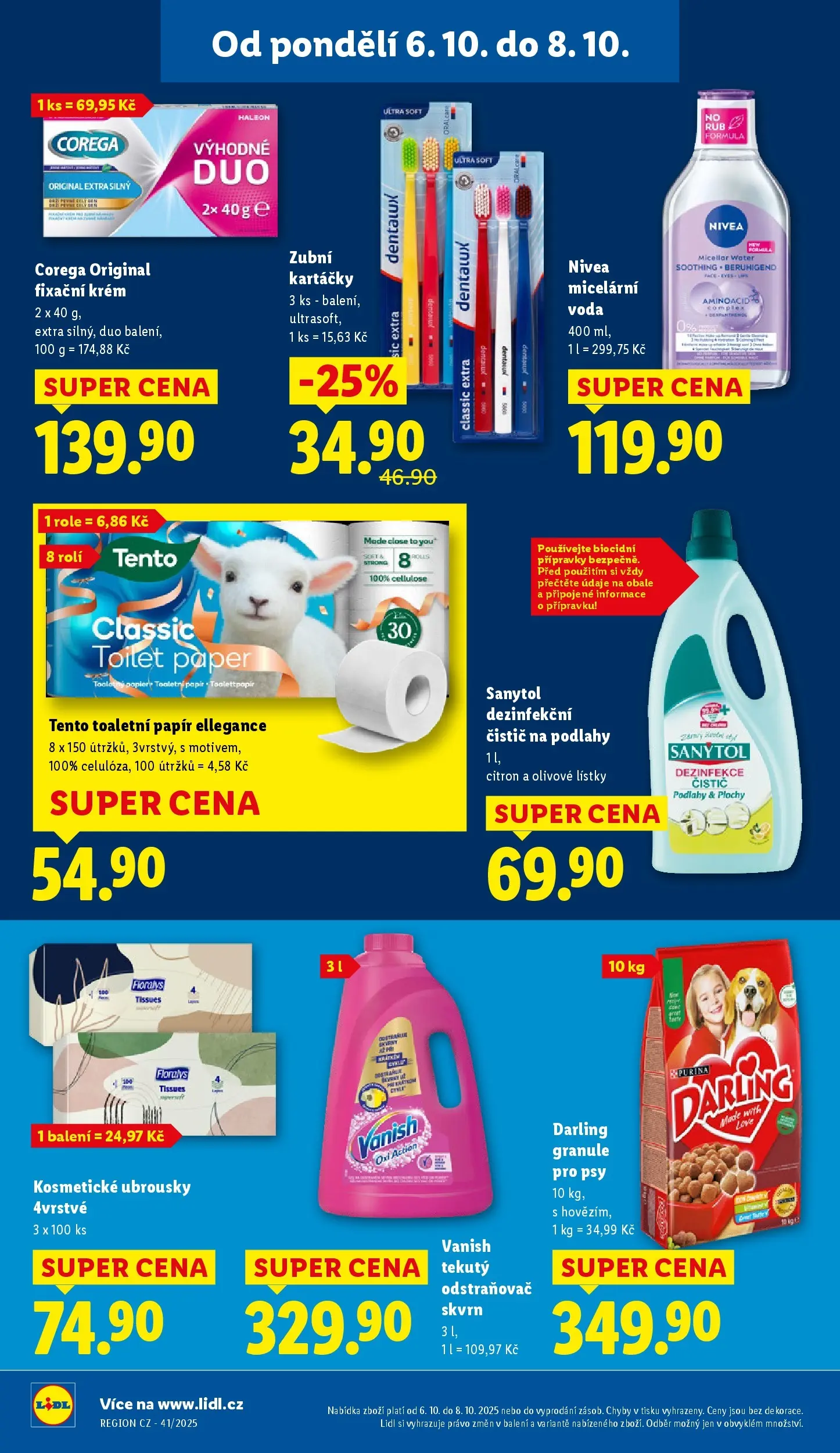 Lidl leták od 05.10.2025 - Nový akční leták | Strana: 31 | Produkty: Corega, Granule, Ubrousky, Sanytol