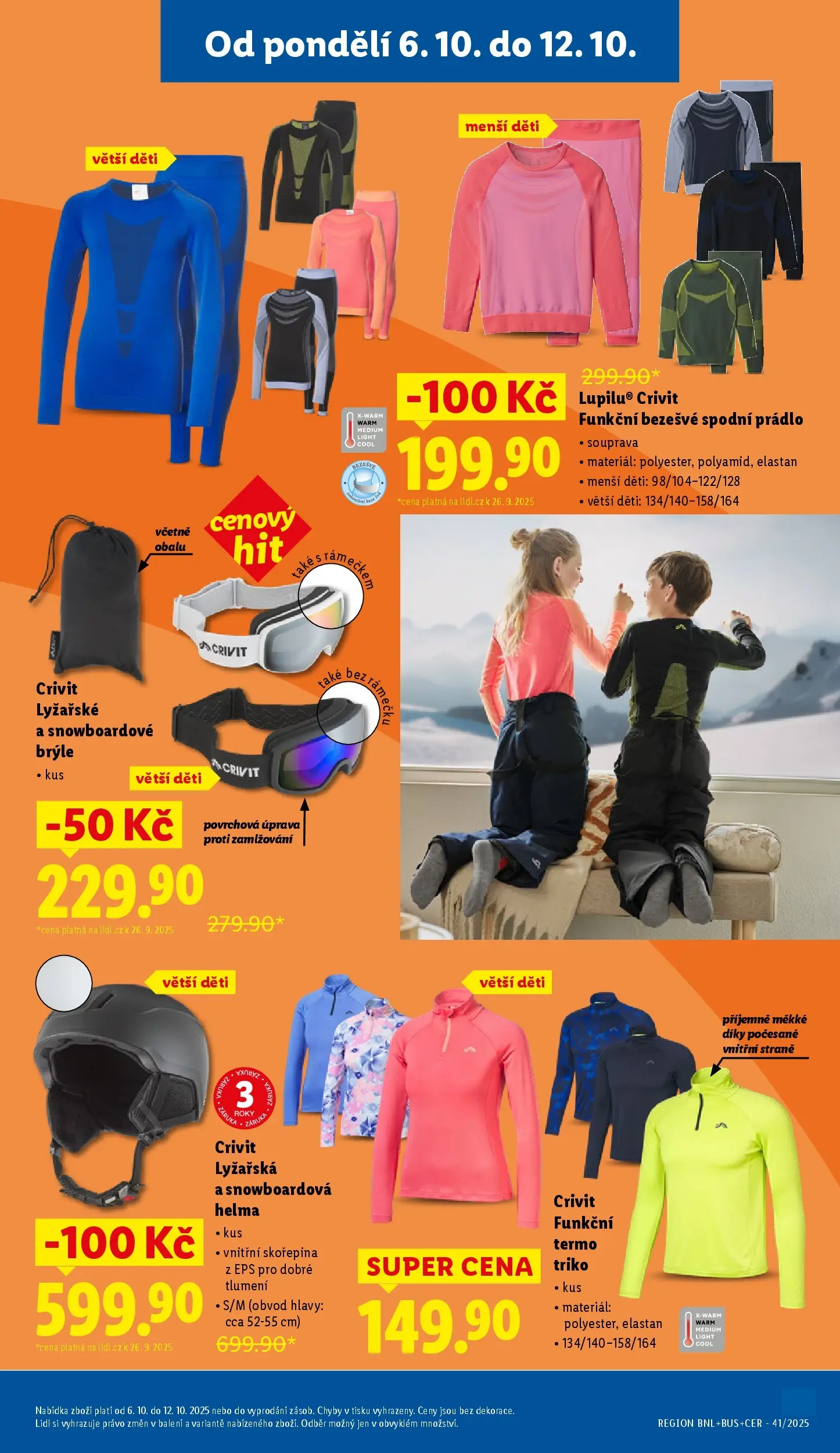 Lidl leták od 05.10.2025 - Nový akční leták | Strana: 39 | Produkty: Spodní prádlo, Helma, Brýle, Termo triko