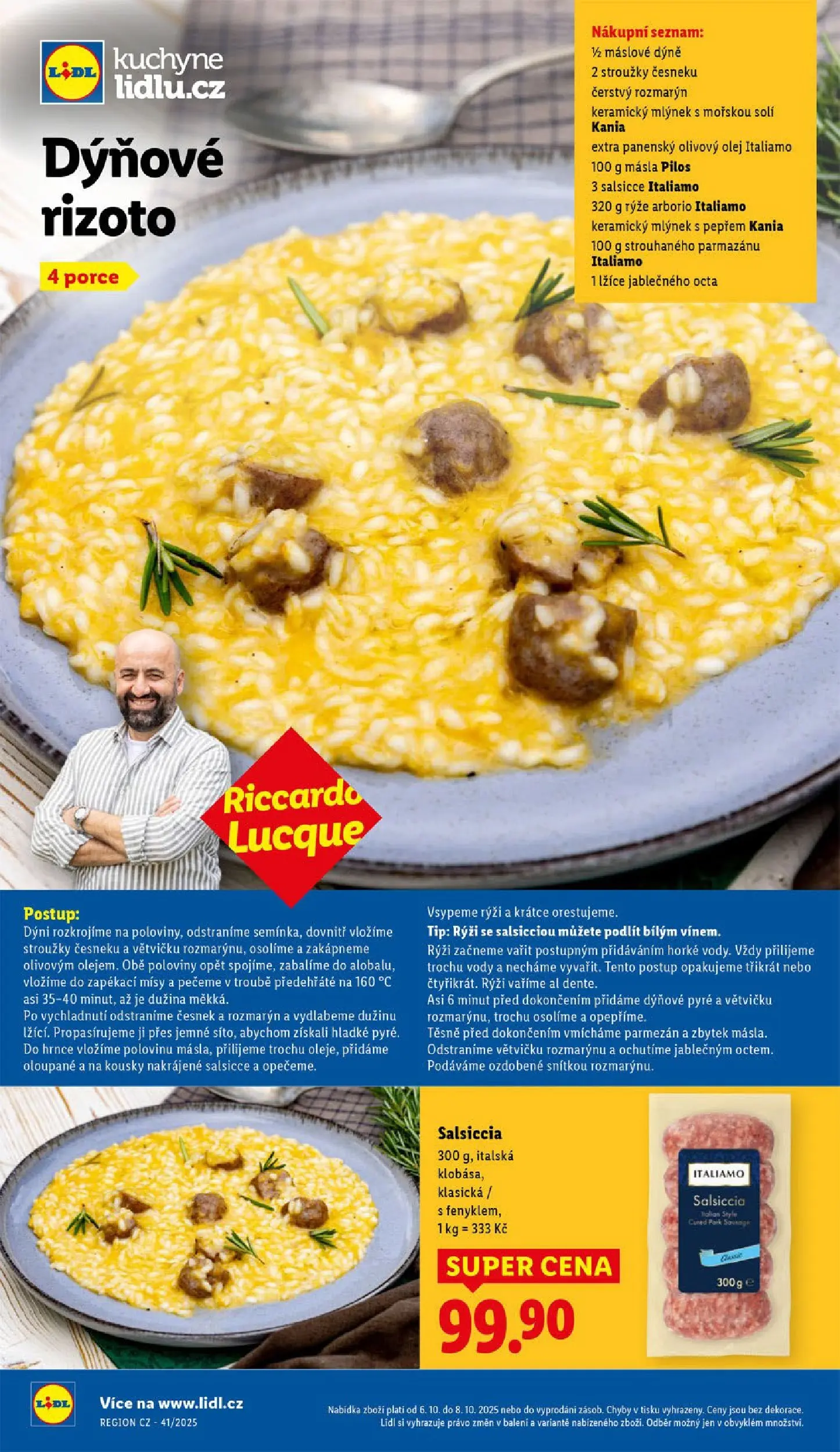 Lidl leták od 05.10.2025 - Nový akční leták | Strana: 50 | Produkty: Extra panenský olivový olej, Rýže, Rizoto, Kuchyně