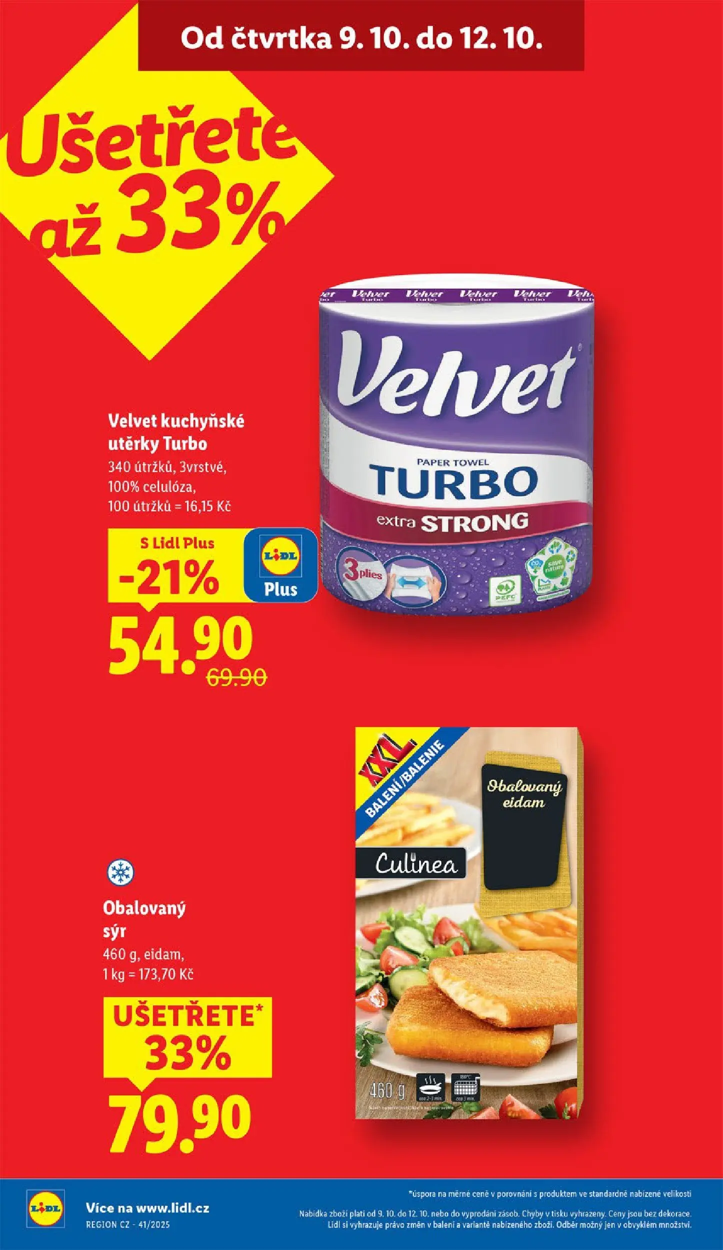 Lidl leták od 08.10.2025 - Nový akční leták | Strana: 4 | Produkty: Sýr, Kuchyňské utěrky, Utěrky, Eidam