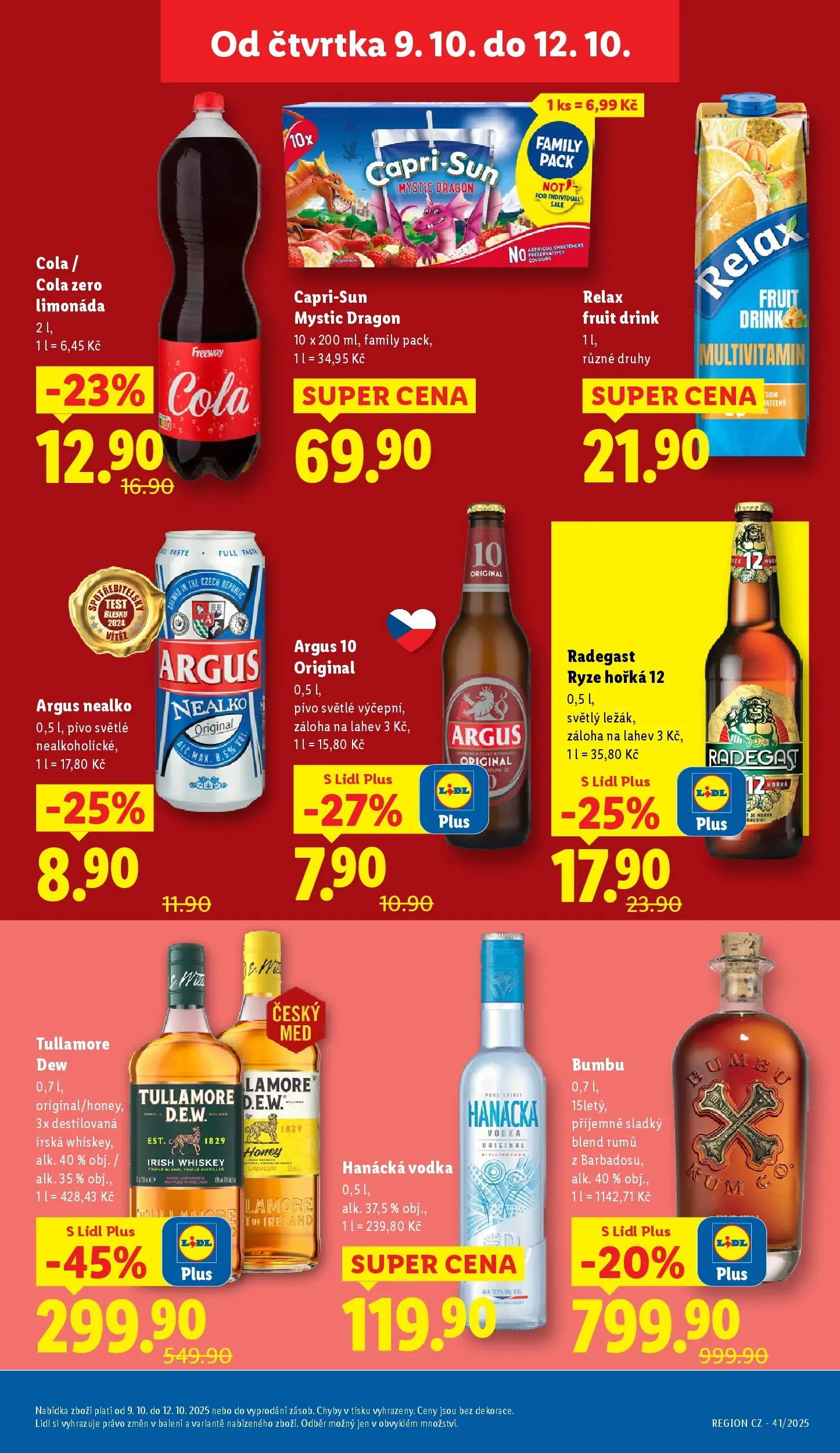 Lidl leták od 08.10.2025 - Nový akční leták | Strana: 15 | Produkty: Rum, Whiskey, Hanácká vodka, Cola