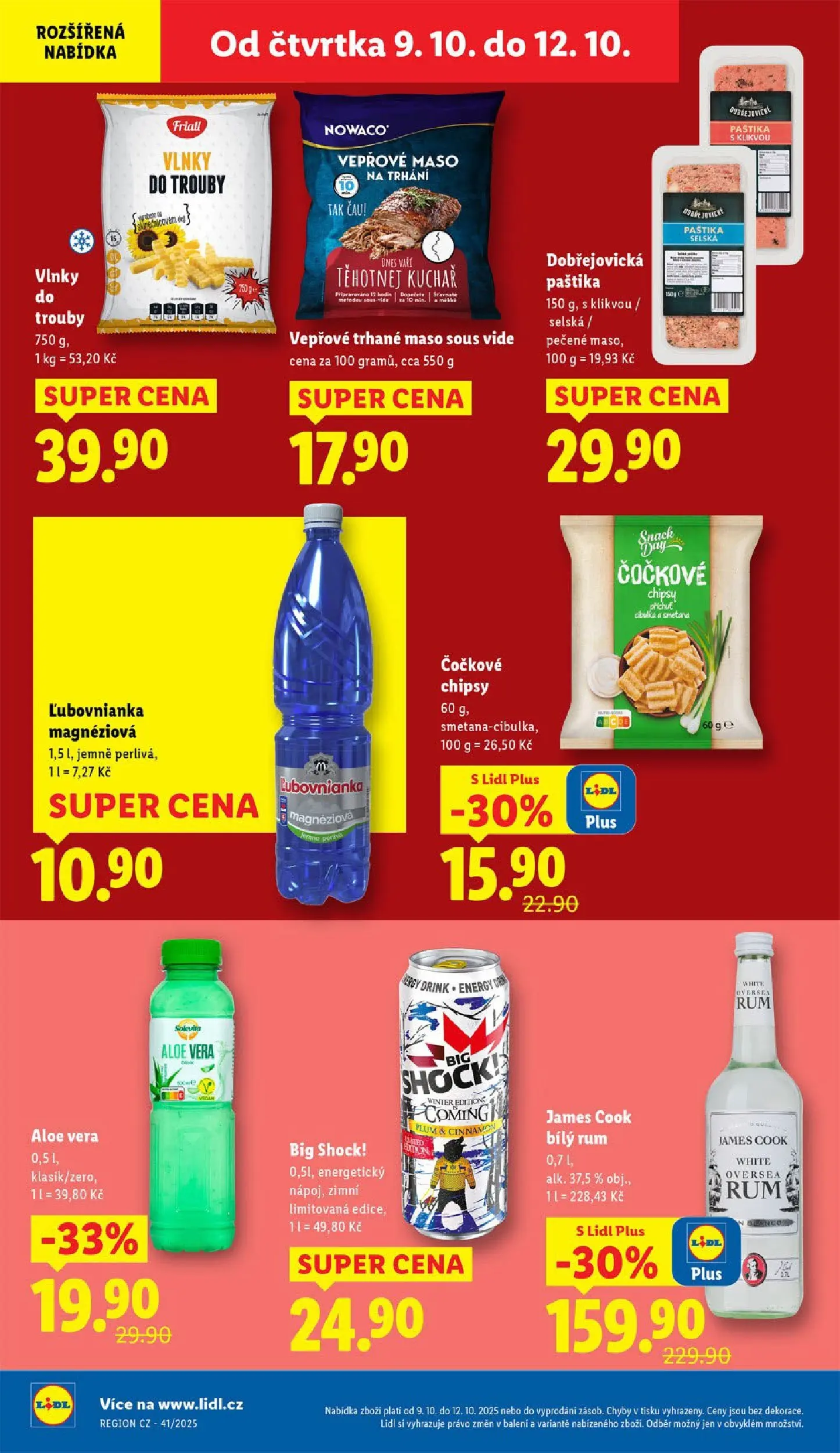 Lidl leták od 08.10.2025 - Nový akční leták | Strana: 16 | Produkty: Rum, Solevita, Vepřové trhané maso, Energy drink