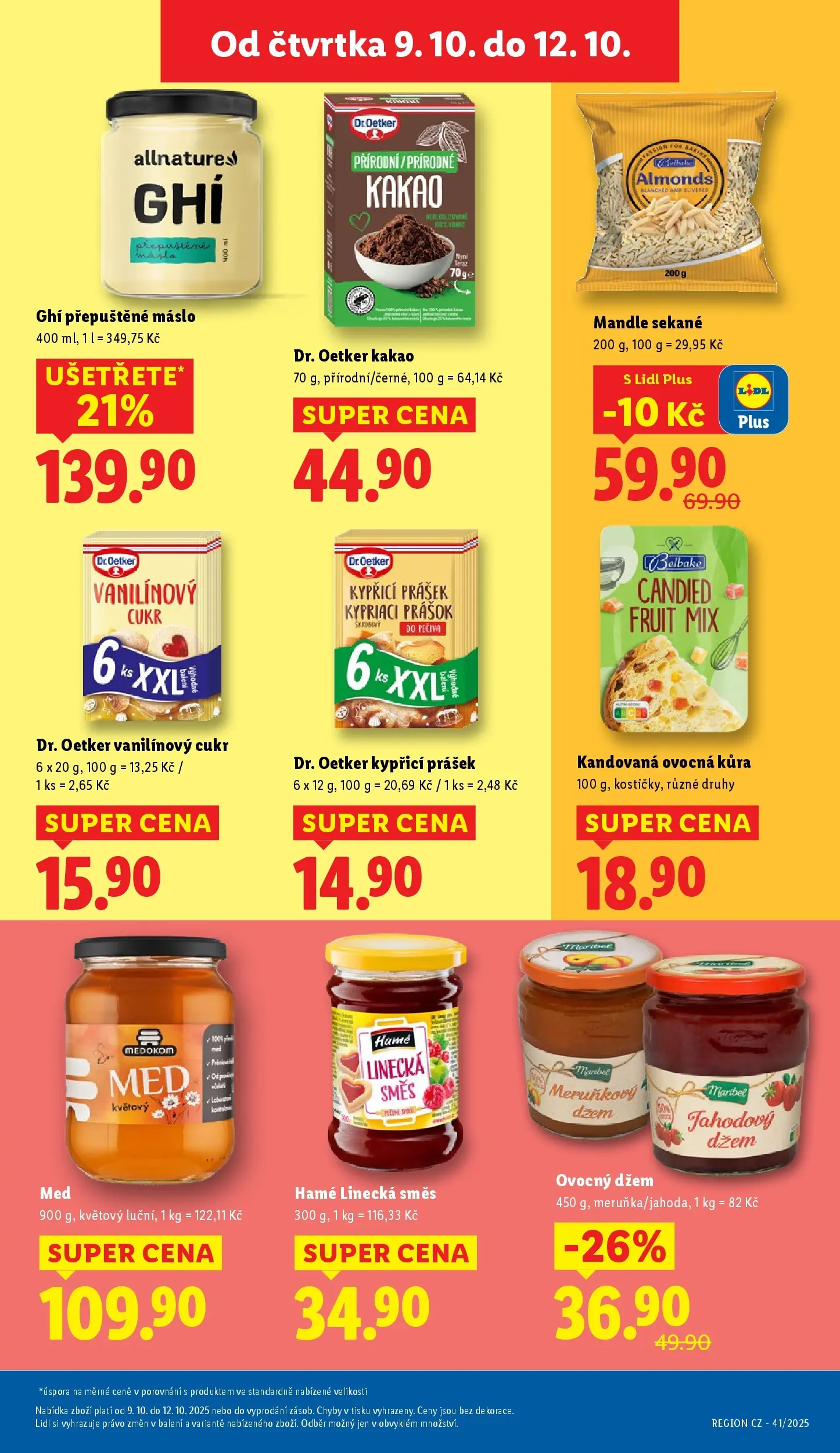 Lidl leták od 08.10.2025 - Nový akční leták | Strana: 19 | Produkty: Džem, Linecká směs, Ghee, Kakao