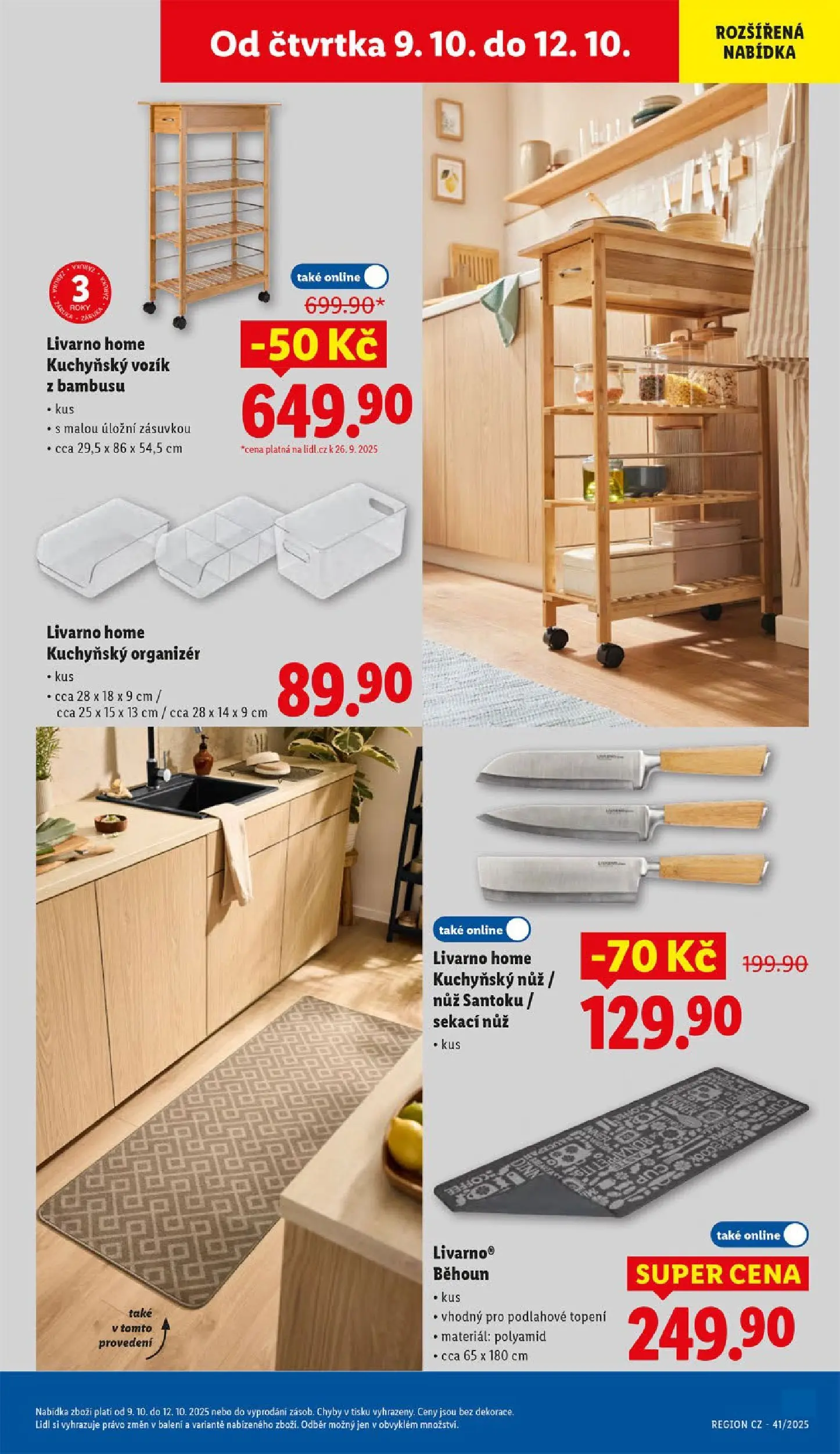 Lidl leták od 05.10.2025 - Nový akční leták | Strana: 23 | Produkty: Organizér, Nůž, Běhoun