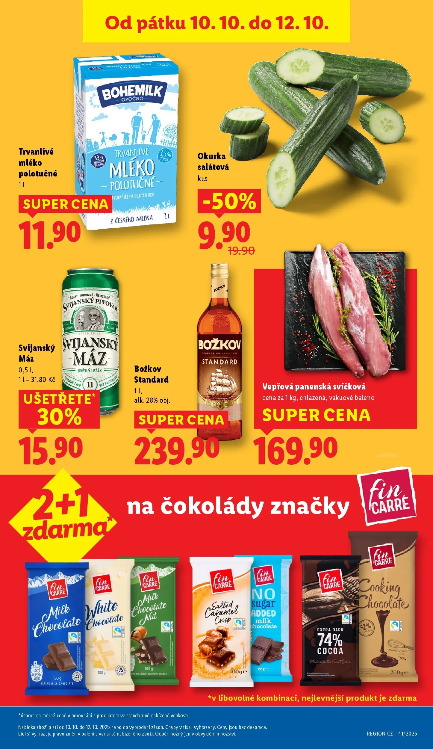 Lidl leták od 08.10.2025 - Nový akční leták | Strana: 41 | Produkty: Salátová okurka, Svijanský Máz, Okurka, Milk chocolate