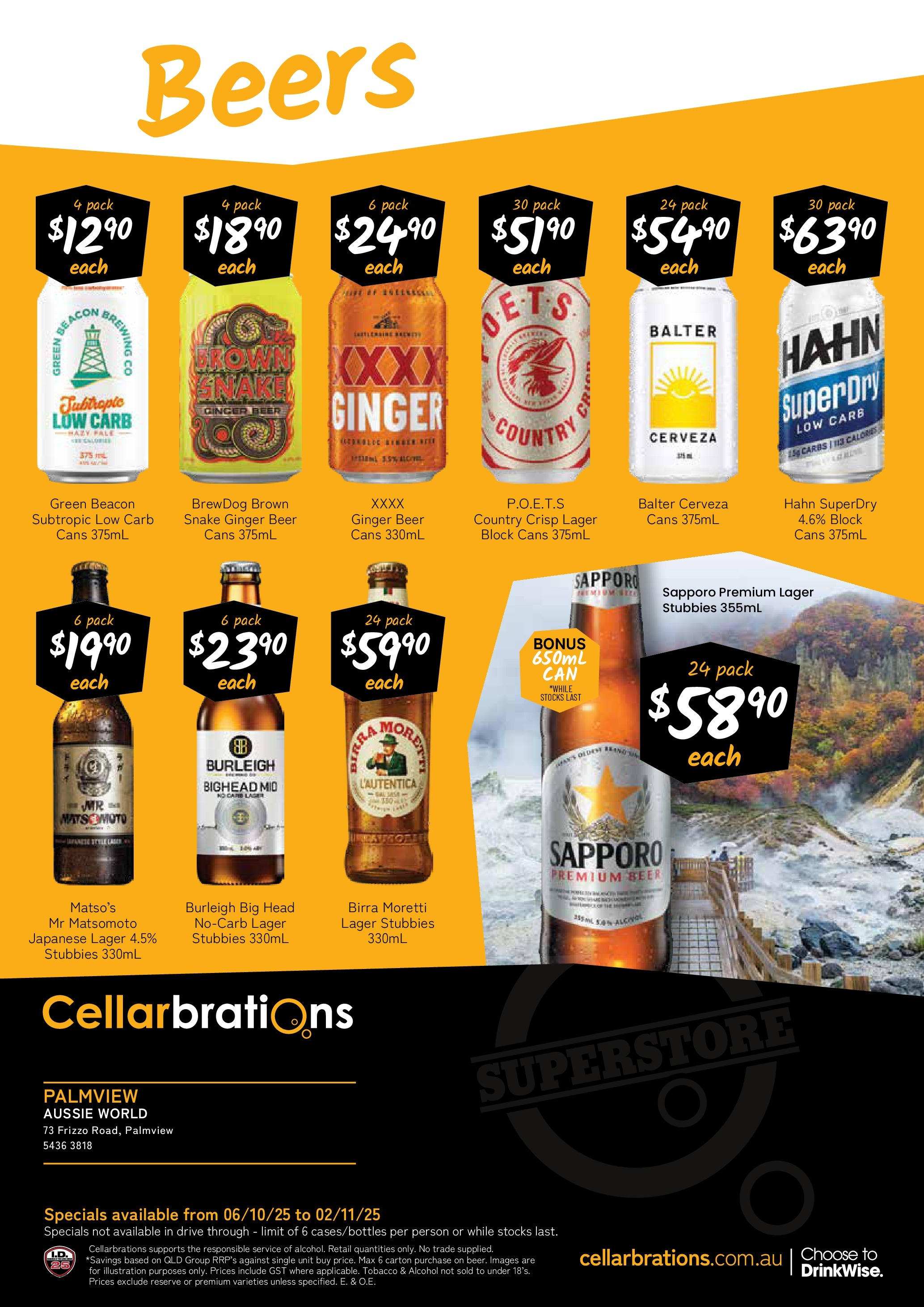 Cellarbrations Catalogue Palmview - 06/10/2025 > weekly / monthly specials | Page: 6 | Products: Ginger, Beer