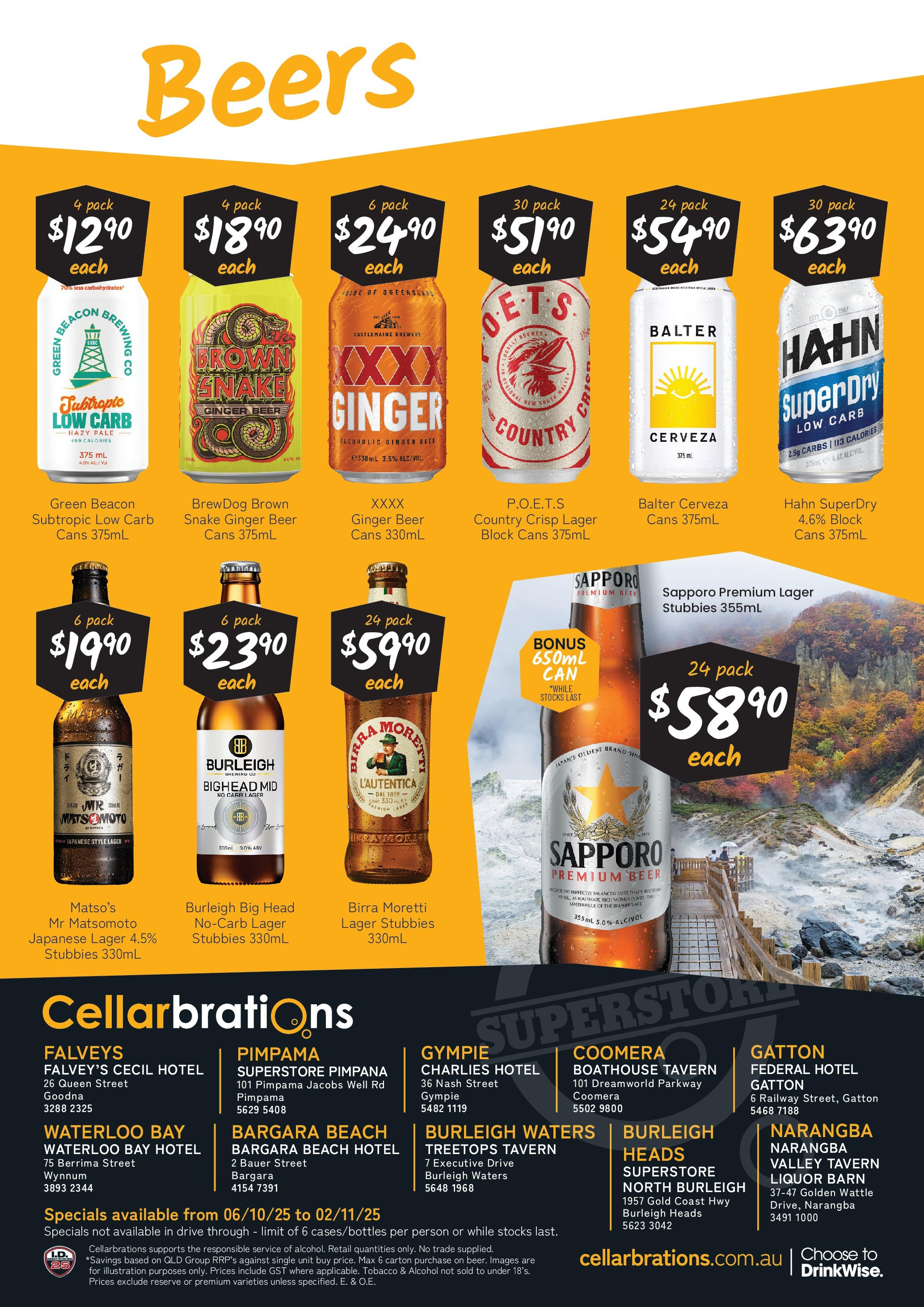 Cellarbrations Catalogue Wynnum, Narangba - 06/10/2025 > weekly / monthly specials | Page: 6 | Products: Ginger, Beer