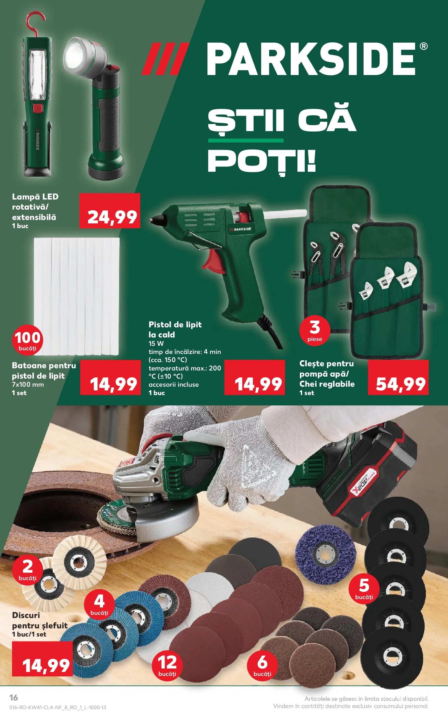 Catalog Kaufland - București 08.10.2025 - Revista si Oferta | Pagină: 16 | Produse: Clește, Babak, Lampă