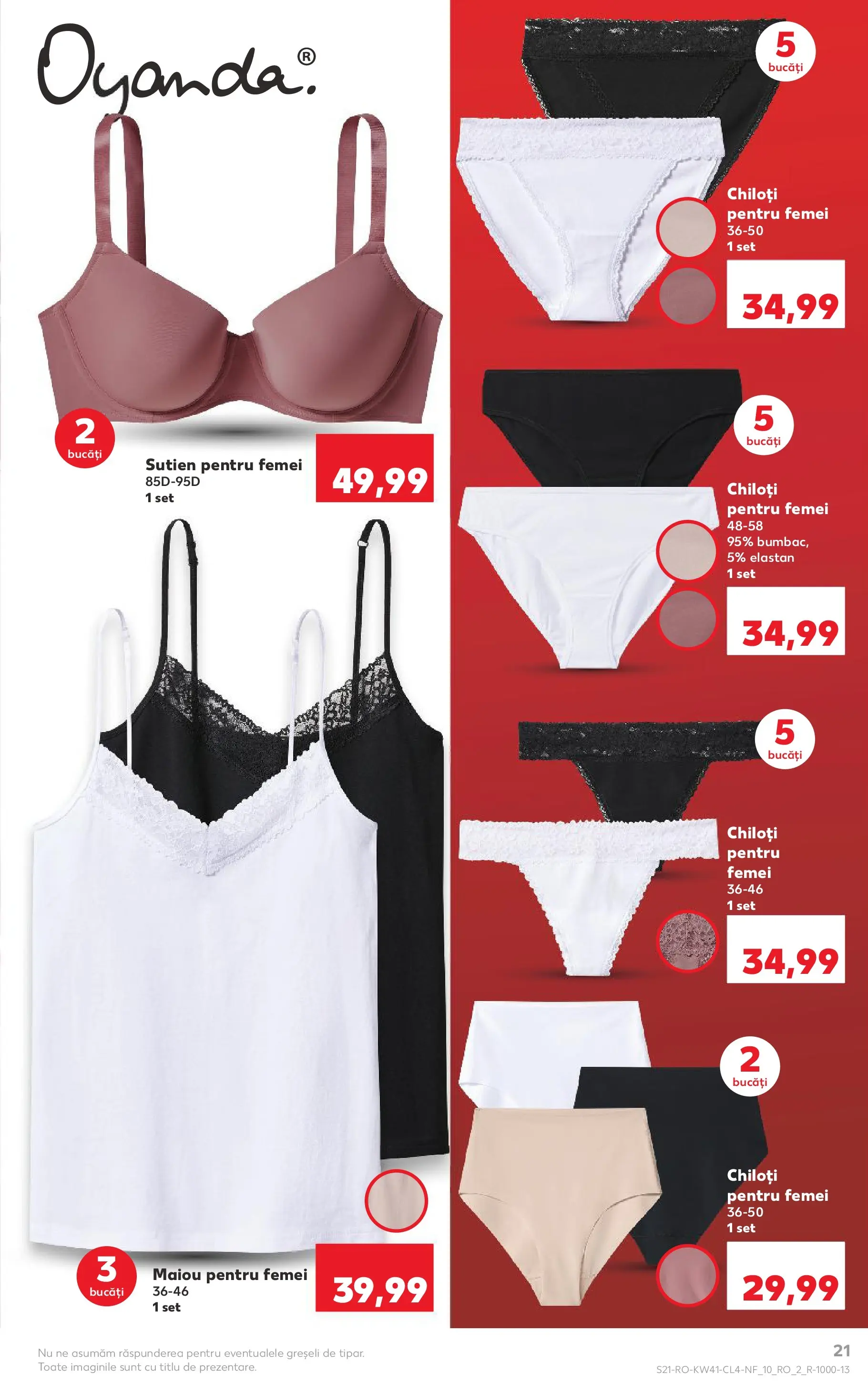 Catalog Kaufland - București 08.10.2025 - Revista si Oferta | Pagină: 21 | Produse: Top, Maiou, Chiloți, Sutien