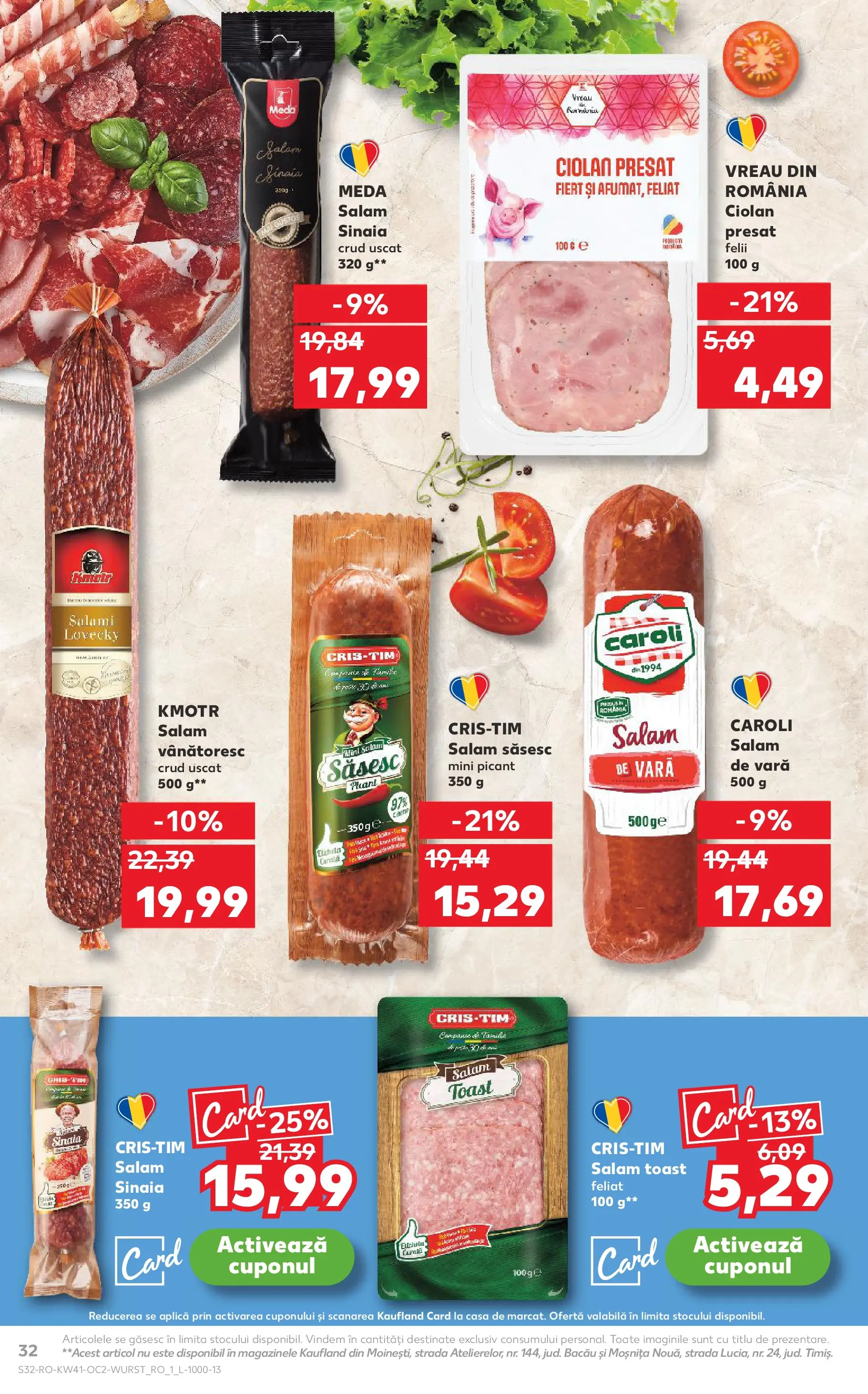 Catalog Kaufland - Bucureşti 08.10.2025 - Revista si Oferta | Pagină: 32 | Produse: Salam