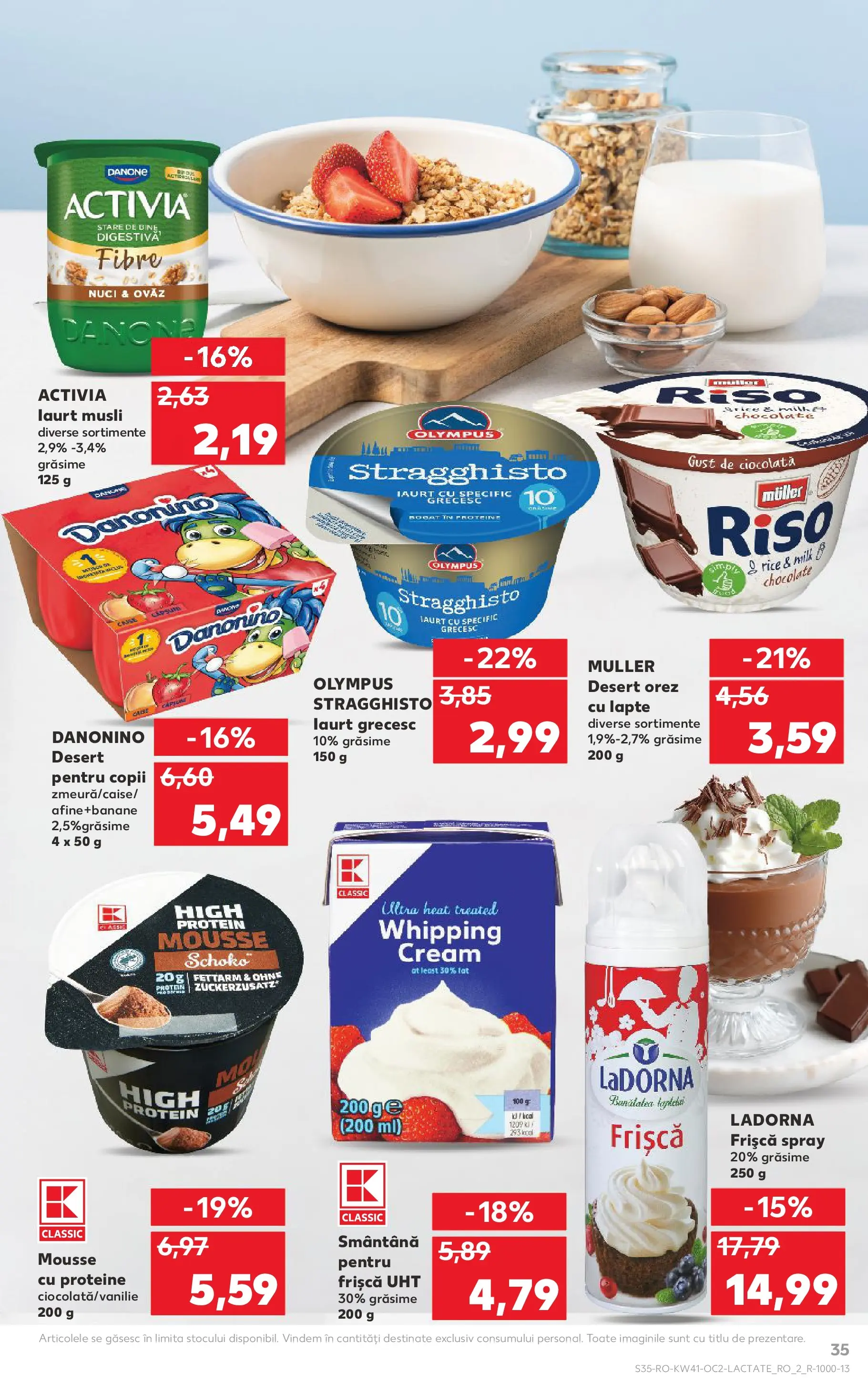 Catalog Kaufland - Bucureşti 08.10.2025 - Revista si Oferta | Pagină: 35 | Produse: Lapte, Iaurt, Orez, Frișcă