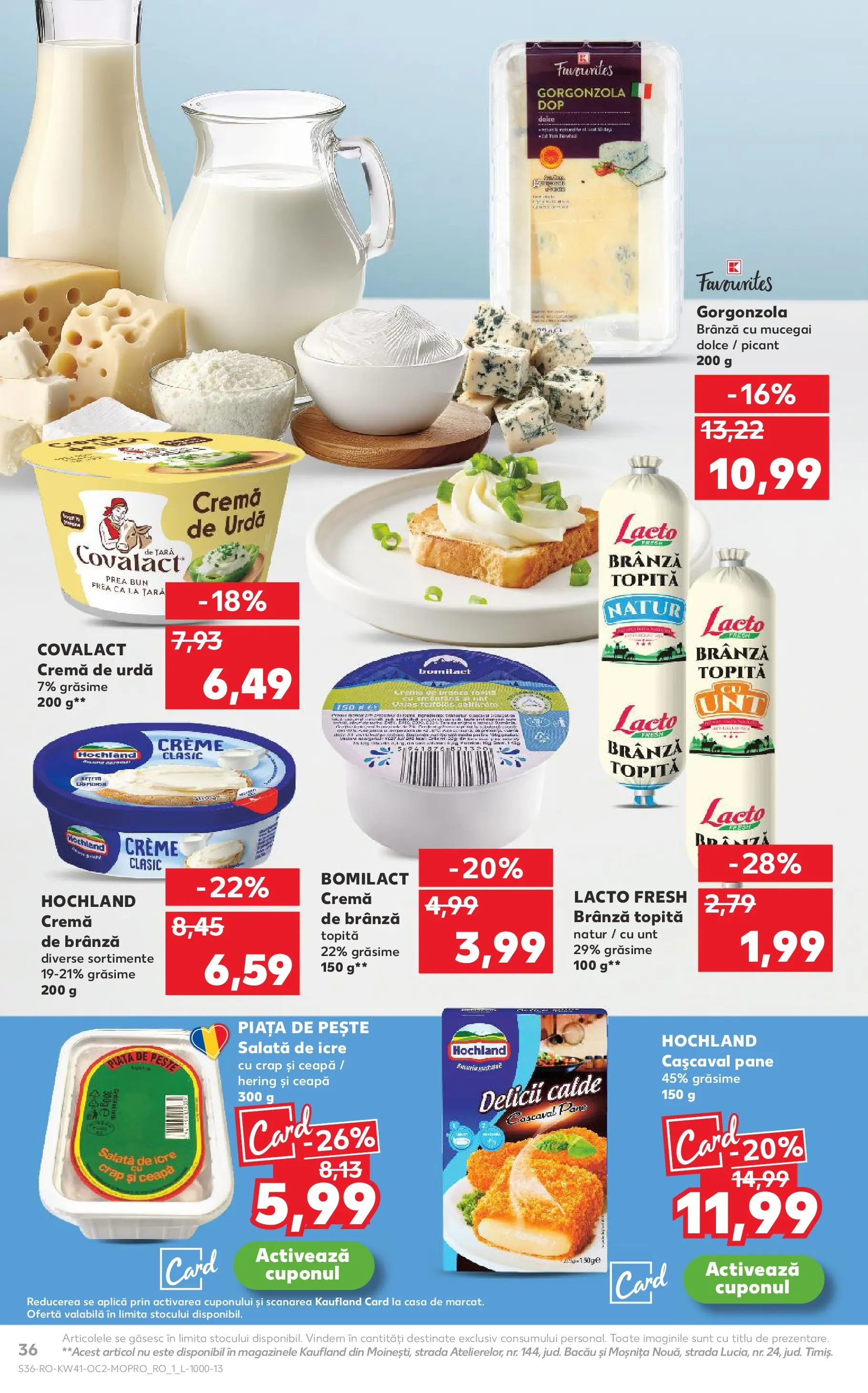 Catalog Kaufland - Bucureşti 08.10.2025 - Revista si Oferta | Pagină: 36 | Produse: Cașcaval, Unt, Cremă, Ceapă