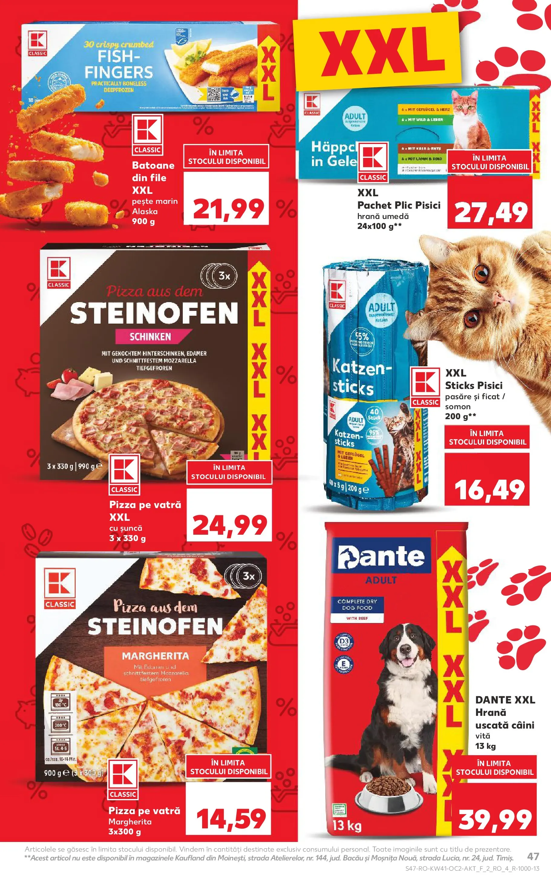 Catalog Kaufland - Bucureşti 08.10.2025 - Revista si Oferta | Pagină: 47 | Produse: Mozzarella, Șuncă, Pizza, Pește