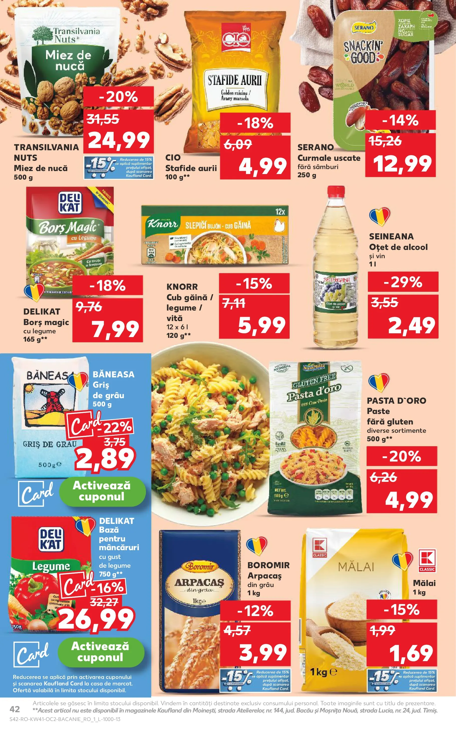 Catalog Kaufland - Bucureşti 08.10.2025 - Revista si Oferta | Pagină: 42 | Produse: Borș, Vin, Paste, Legume