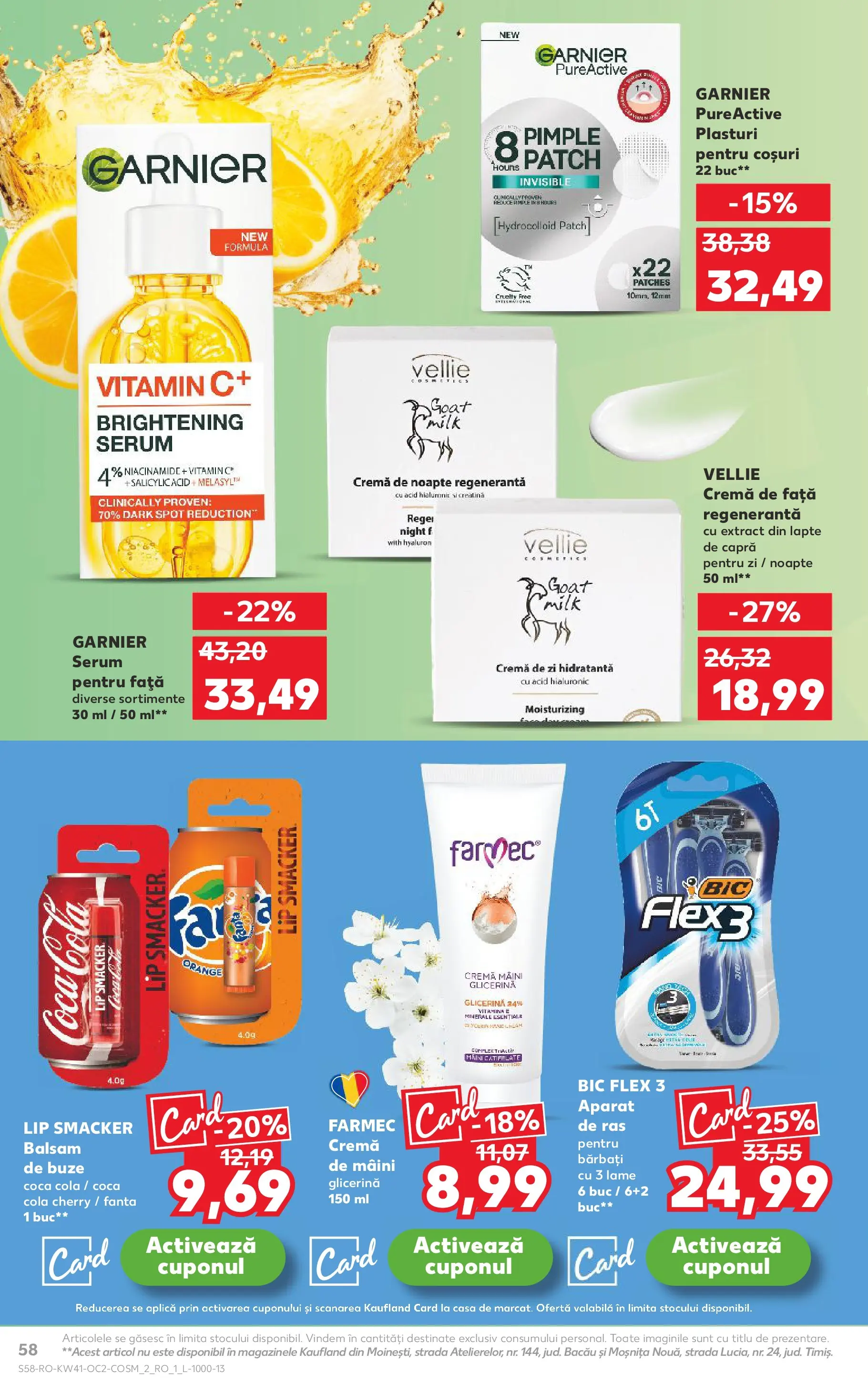 Catalog Kaufland - Bucureşti 08.10.2025 - Revista si Oferta | Pagină: 58 | Produse: Plasturi, Cremă de zi, Aparat De Ras, Cremă