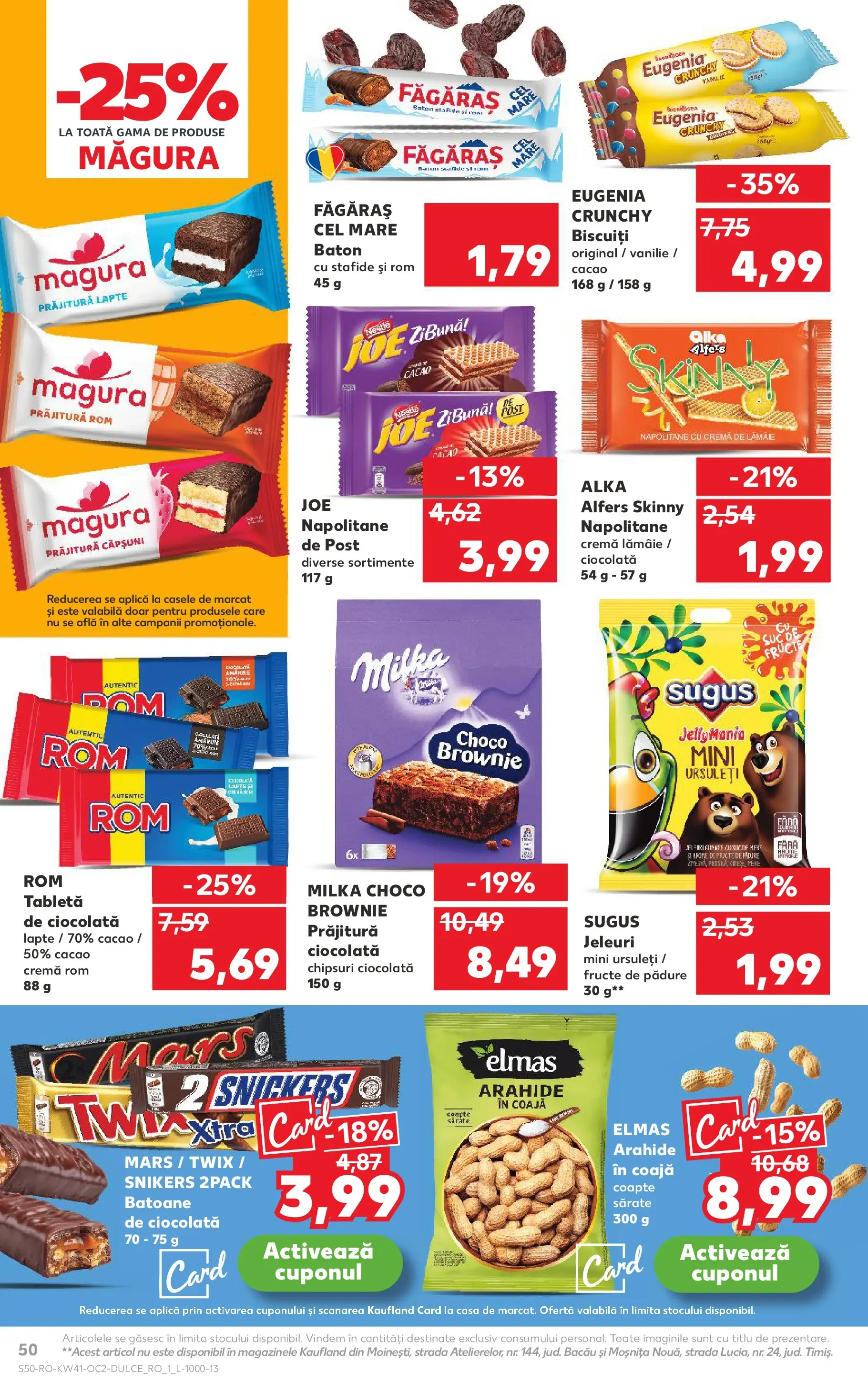Catalog Kaufland - Bucureşti 08.10.2025 - Revista si Oferta | Pagină: 50 | Produse: Prăjitură, Napolitane, Biscuiți, Stafide