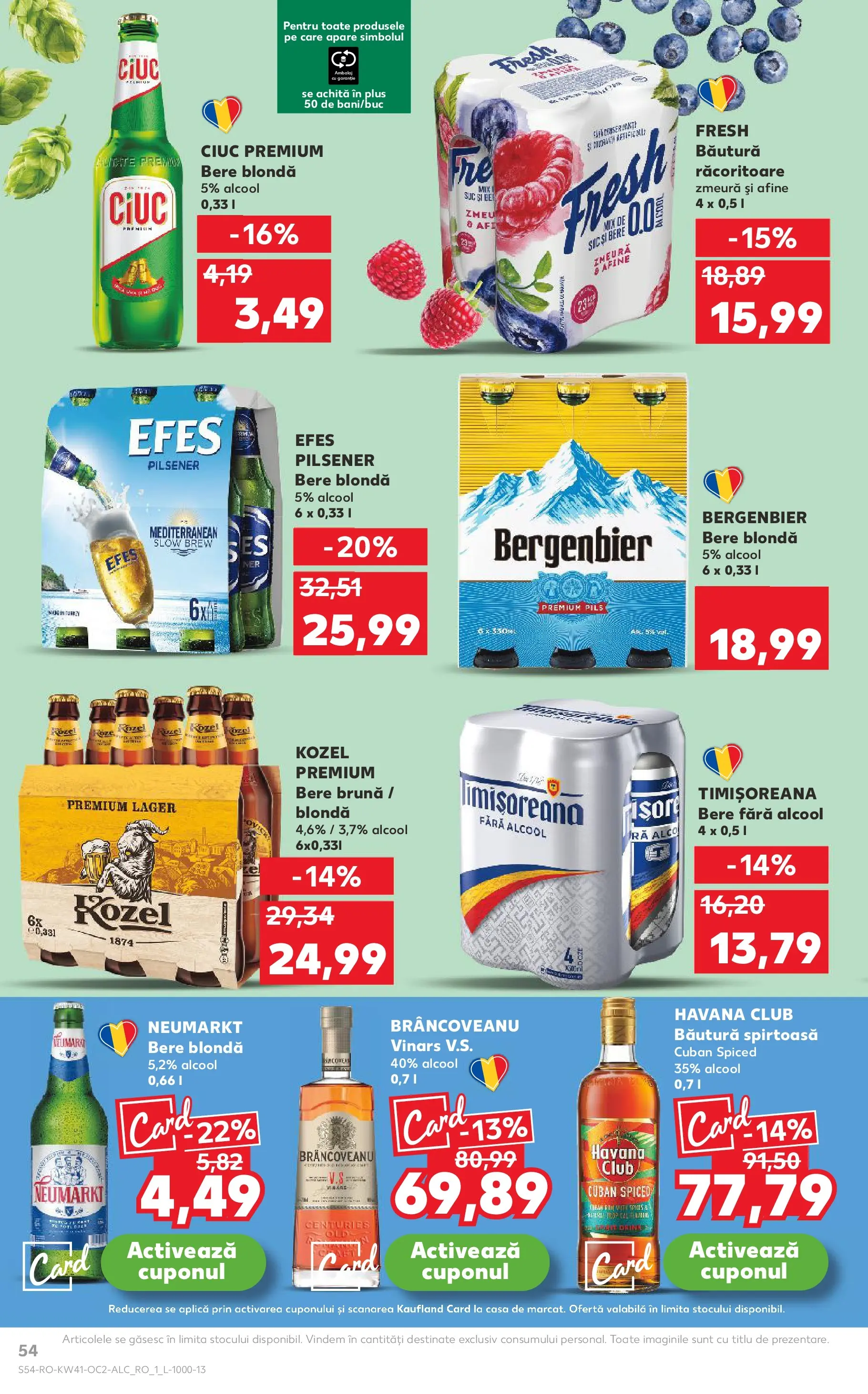 Catalog Kaufland - Bucureşti 08.10.2025 - Revista si Oferta | Pagină: 54 | Produse: Afine, Suc, Bere, Plastik Kulübe