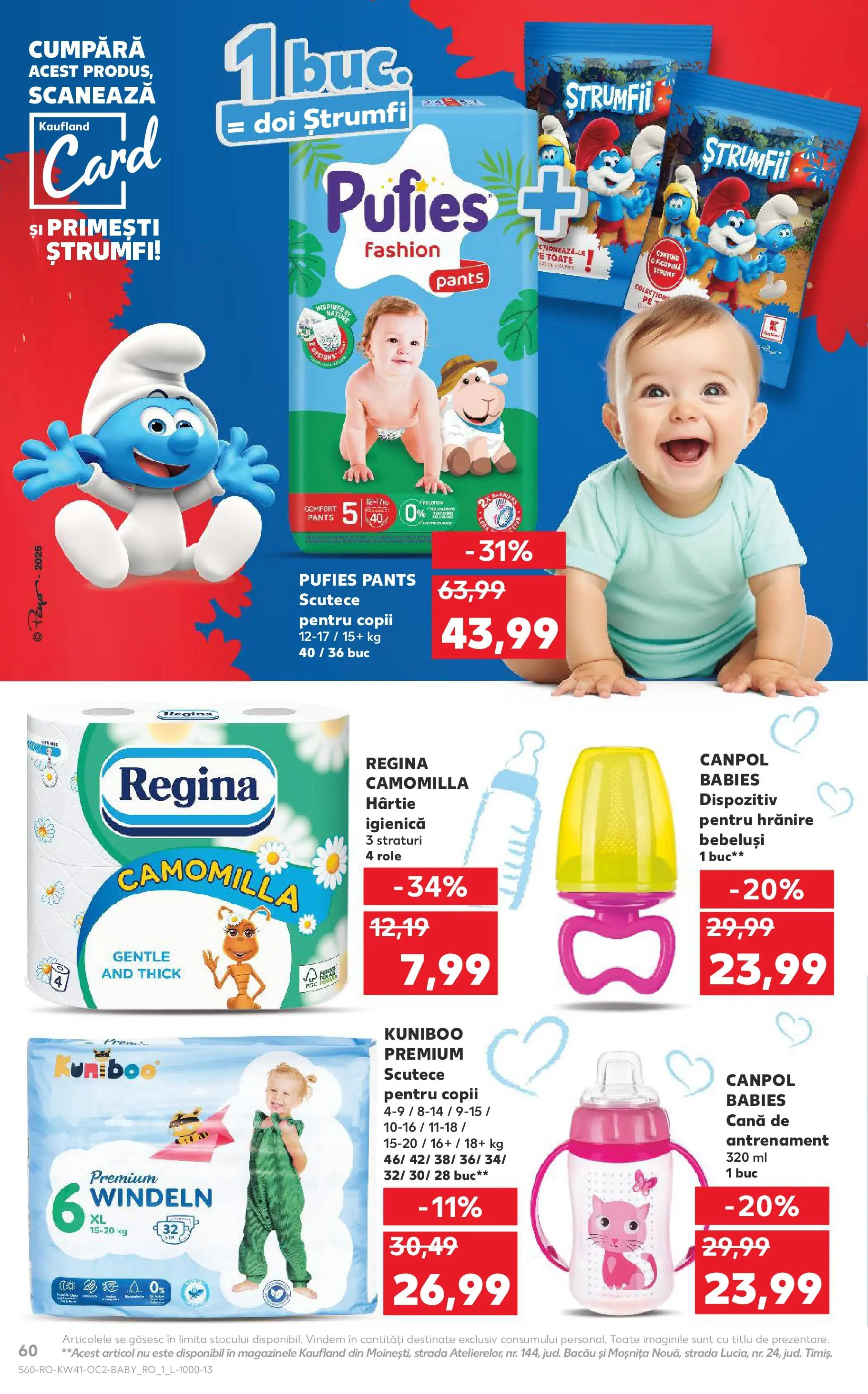 Catalog Kaufland - Bucureşti 08.10.2025 - Revista si Oferta | Pagină: 60 | Produse: Pirinç gevreği, Role, Scutece