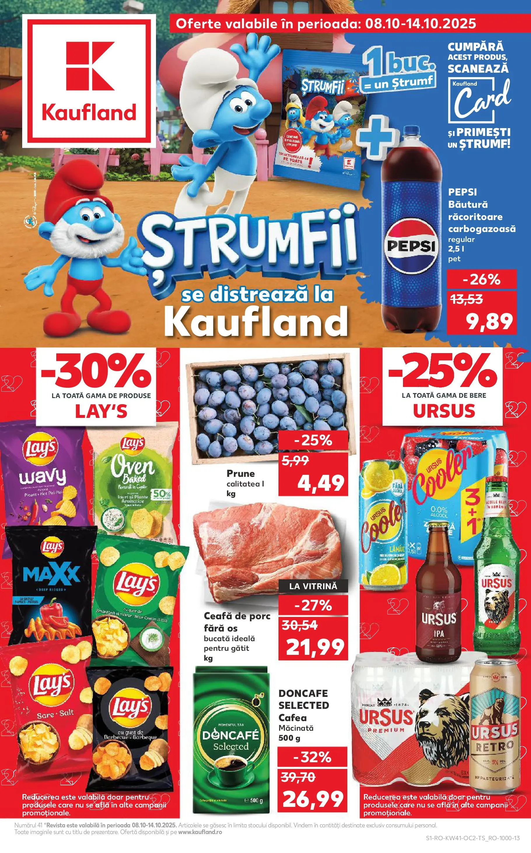 Catalog Kaufland - Bucureşti 08.10.2025 - Revista si Oferta | Pagină: 1 | Produse: Vitrină, Iaurt, Cafea, Smântână