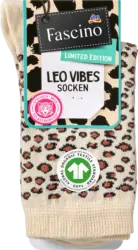 Fascino Socken mit Leo-Muster beige & braun Gr. 39-42