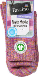 Fascino Socken in Strick-Optik mit Umschlagbund pink Gr. 35-38