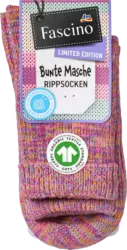 Fascino Socken in Strick-Optik mit Umschlagbund pink Gr. 35-38