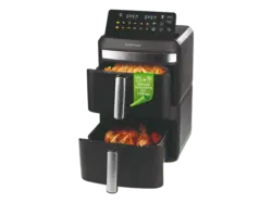 Gourmetmaxx 16818 Fryup XL Vertikal Doppel-Heißluftfritteuse 12 l, Schwarz