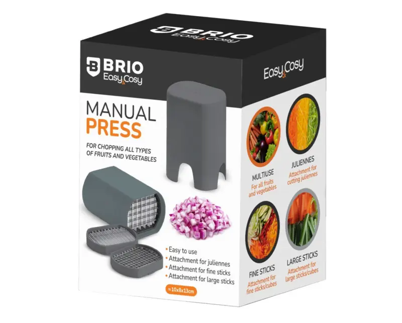 BRIO Ръчна преса Easy&Cosy с 3 приставки