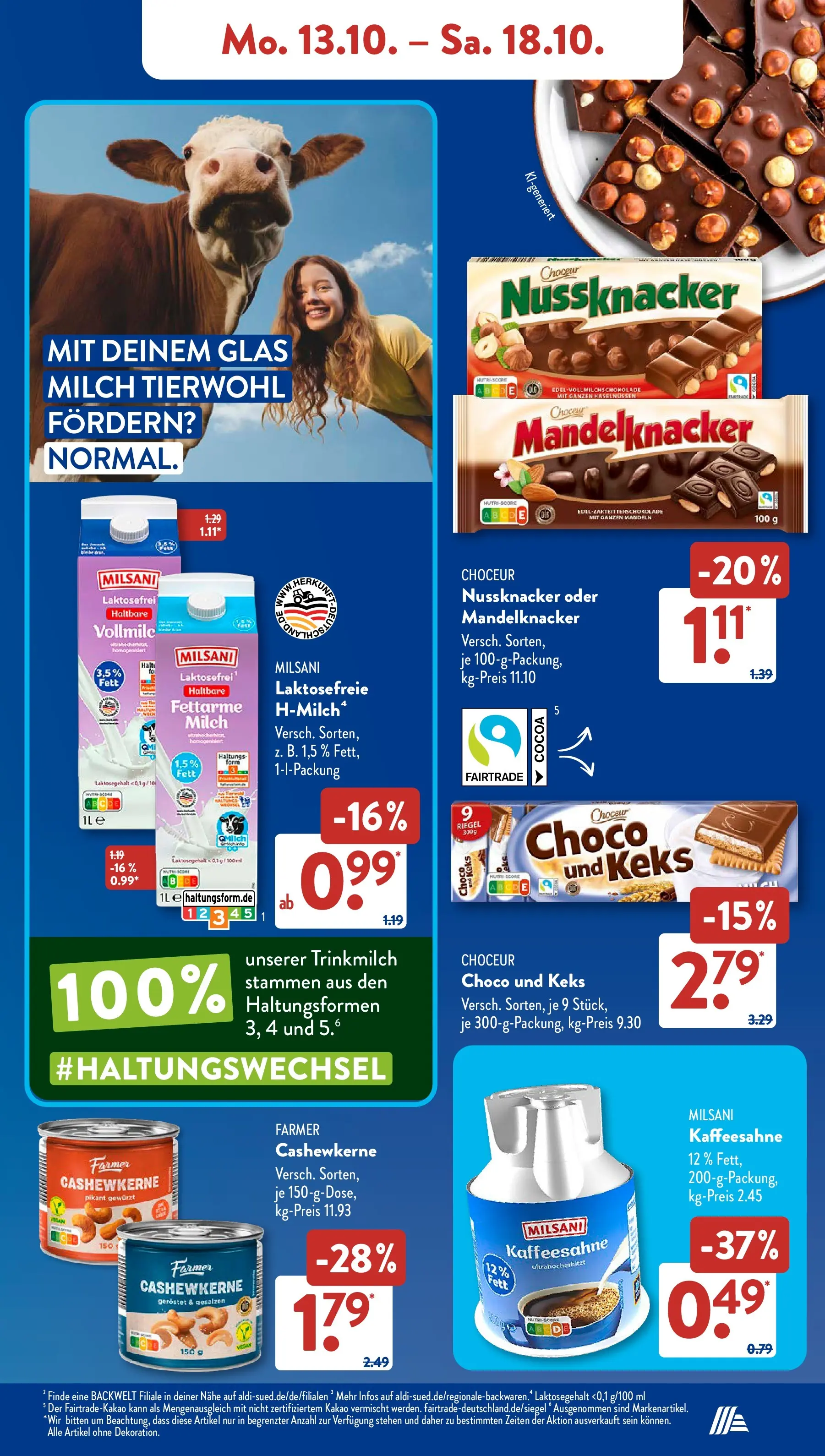 Aldi Süd - Aldi Süd: Wochenangebote (ab 13.10.2025) zum Blättern | Seite: 9 | Produkte: Milch, Mandeln