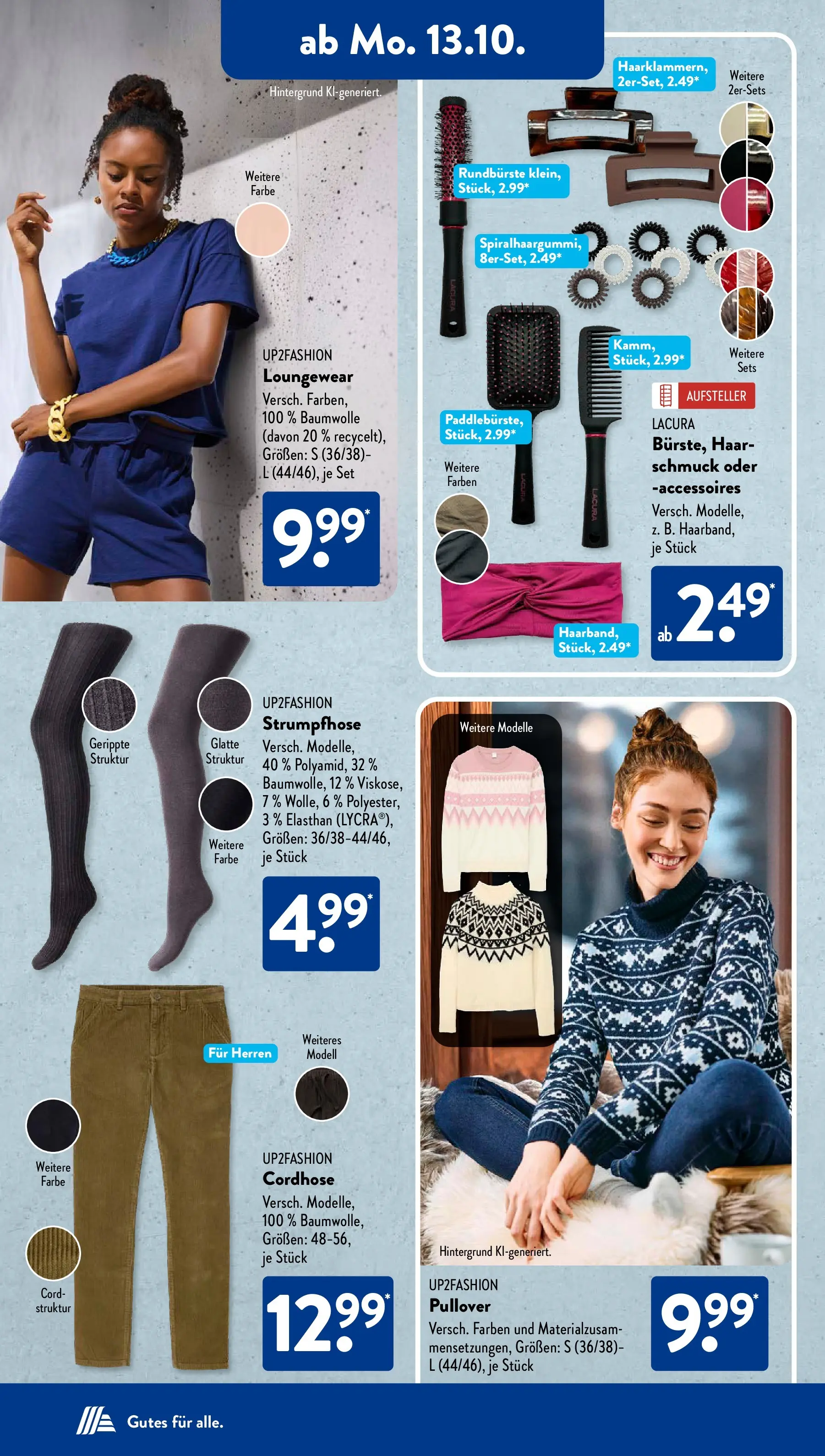Aldi Süd - Aldi Süd: Wochenangebote (ab 13.10.2025) zum Blättern | Seite: 14 | Produkte: Up2fashion, Pullover, Strumpfhose
