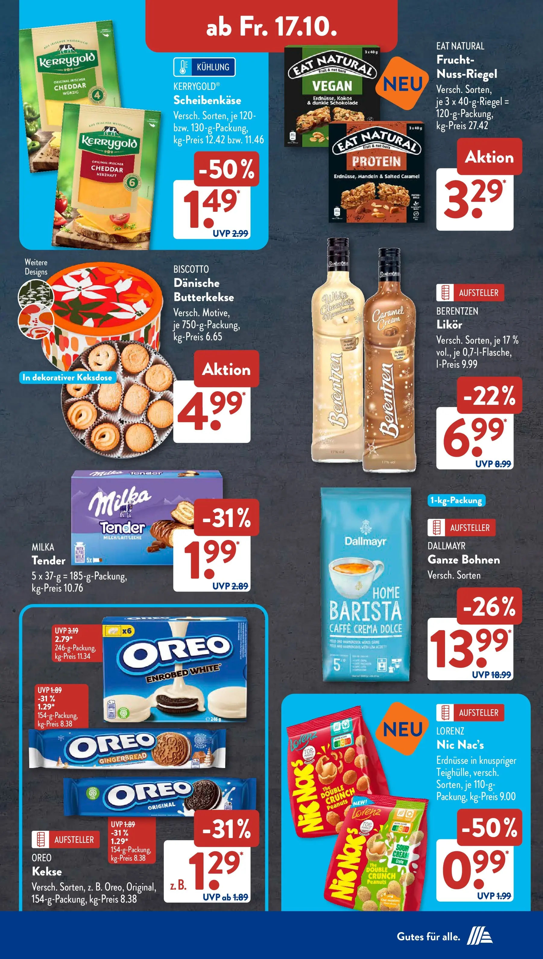 Aldi Süd - Aldi Süd: Wochenangebote (ab 13.10.2025) zum Blättern | Seite: 22 | Produkte: Likör, Milka, Dallmayr, Kekse