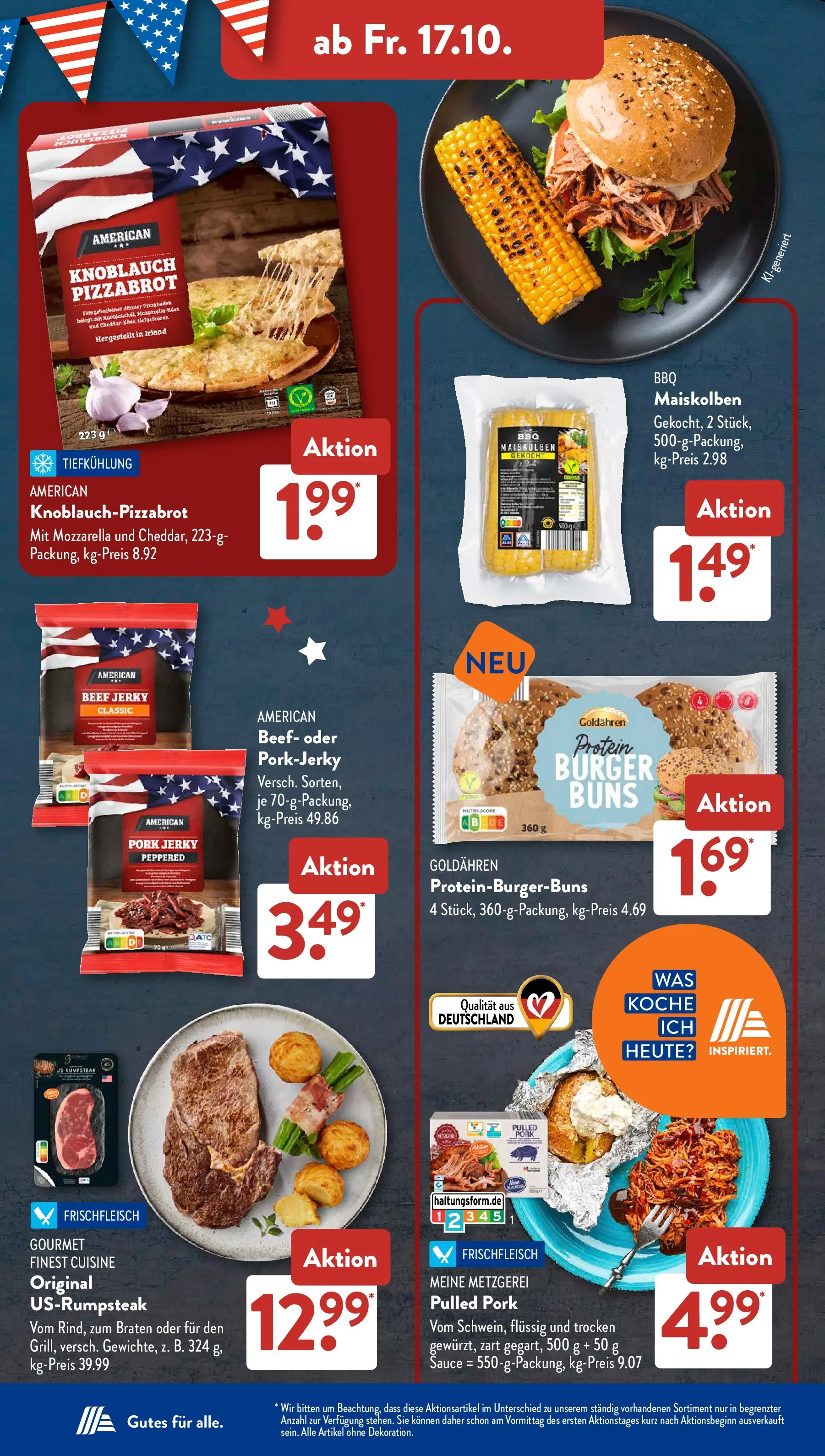 Aldi Süd - Aldi Süd: Wochenangebote (ab 13.10.2025) zum Blättern | Seite: 25 | Produkte: Rumpsteak, Käse, Mozzarella, Knoblauch