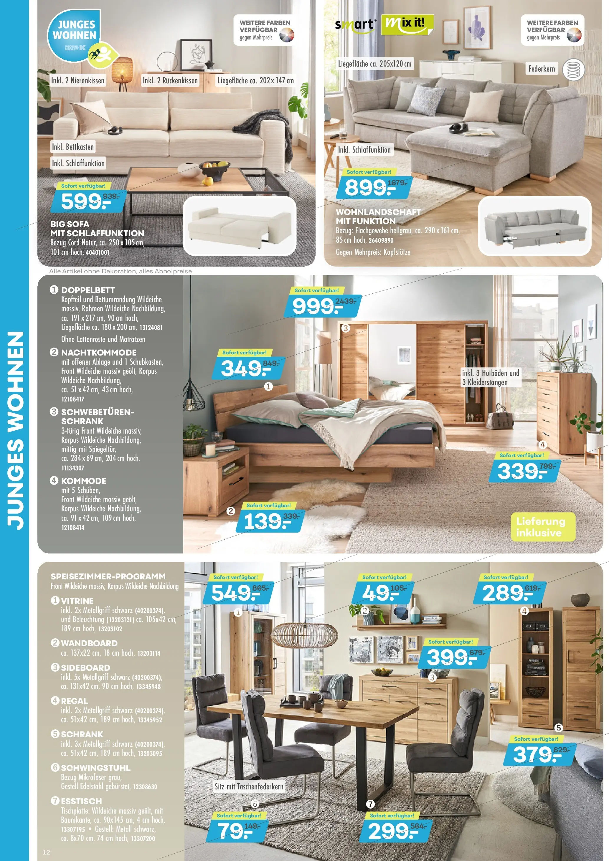 Möbel Kraft Prospekt 	 (ab 07.10.2025) zum Blättern | Seite: 12 | Produkte: Wohnlandschaft, Vitrine, Kommode, Schrank