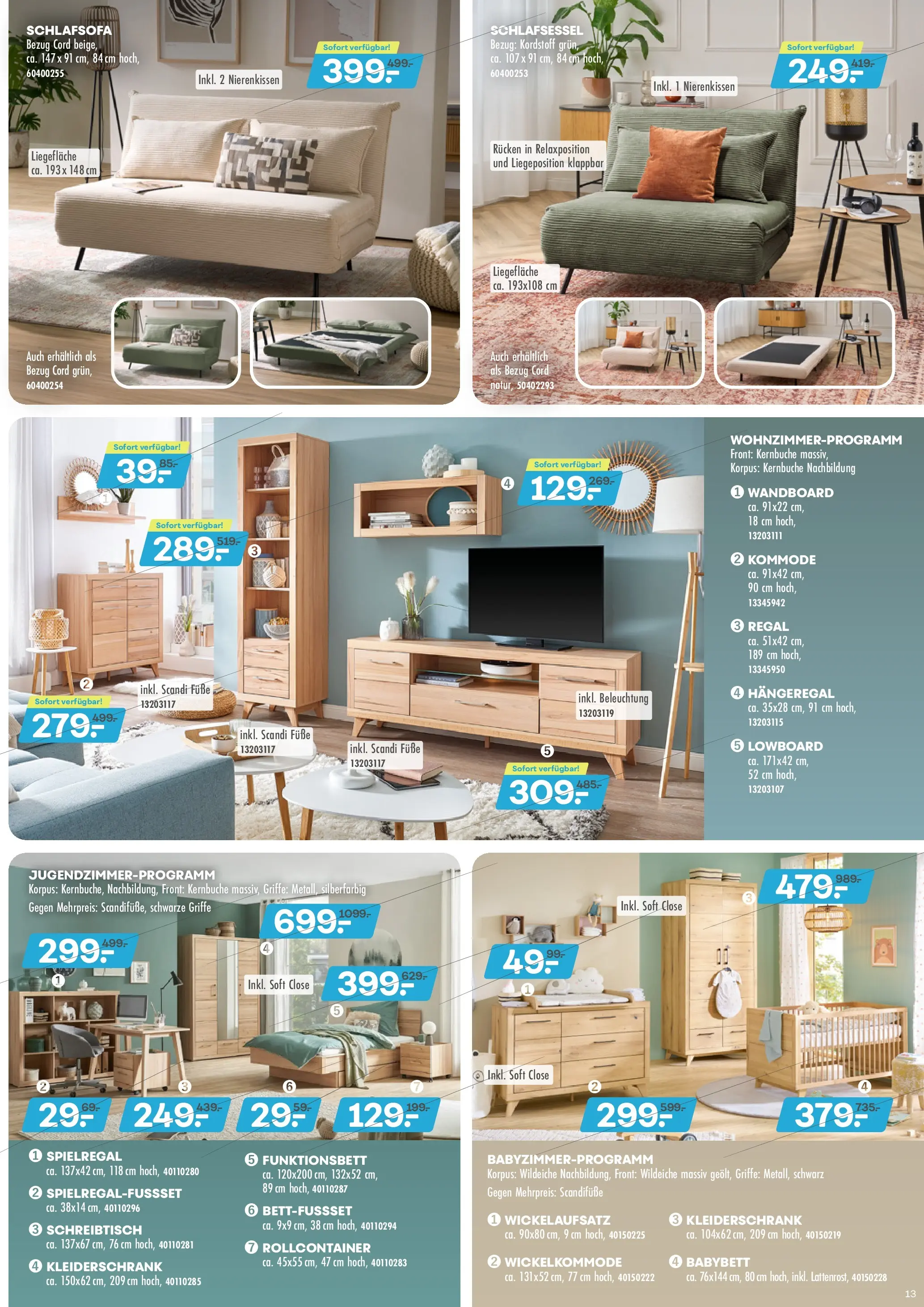 Möbel Kraft Prospekt 	 (ab 07.10.2025) zum Blättern | Seite: 13 | Produkte: Lowboard, Wandboard, Regal, Babybett