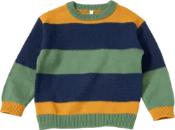 ALANA Pullover aus Strick mit Blockringel-Muster, braun & grün & blau, Gr. 122